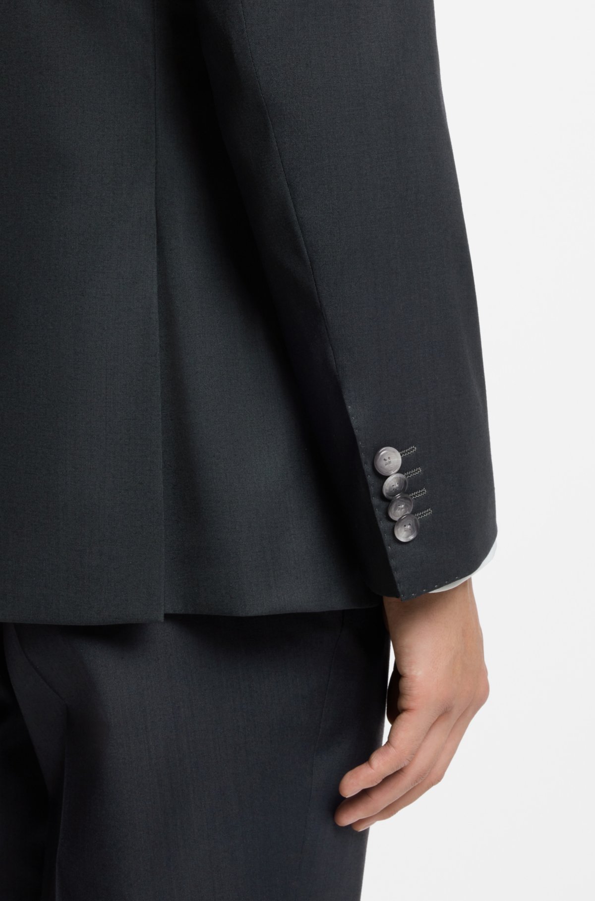 Chaqueta ajustada melange en mezcla de lana