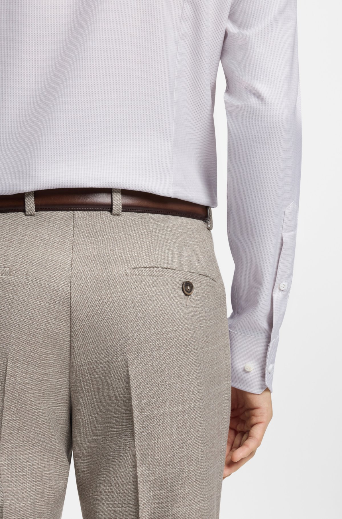 Camisa ajustada de algodón italiano estructurado