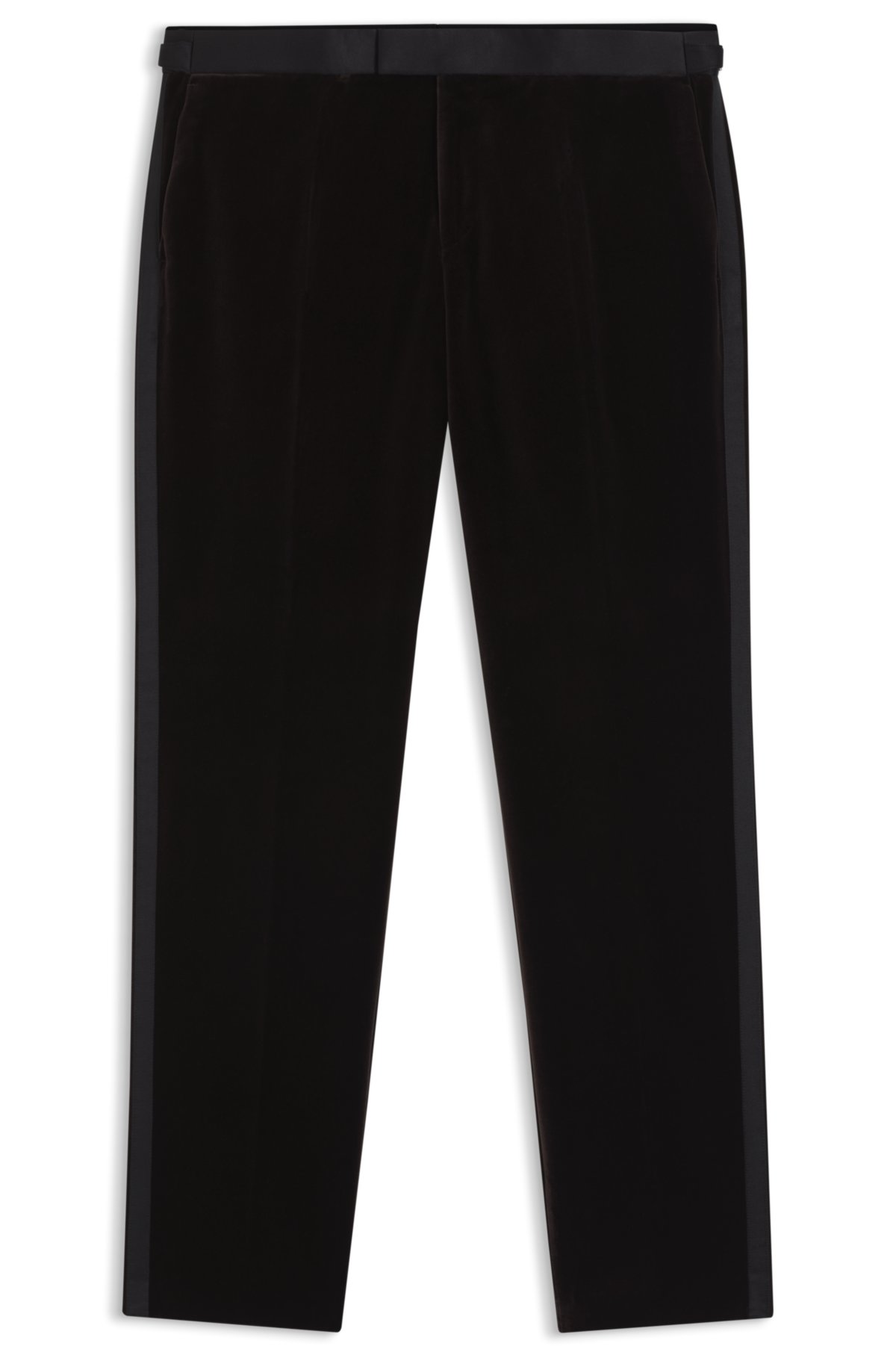 Pantalones de esmoquin ajustados en terciopelo de algodón
