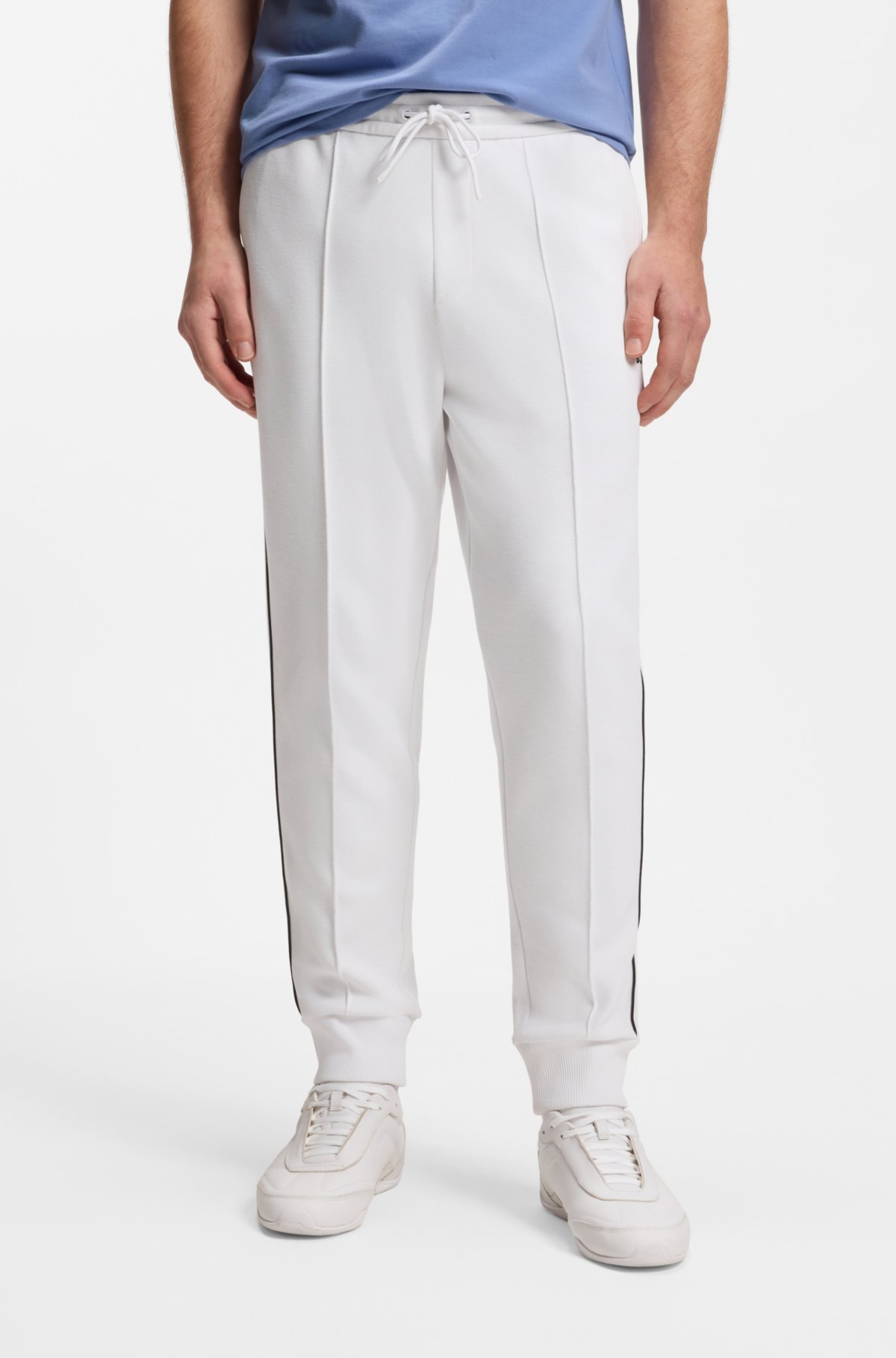 Pantalones de chándal con detalles de costura en mezcla de algodón