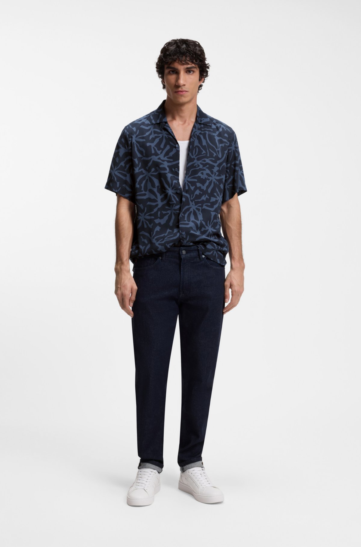 Camisa de corte regular con estampado maxi