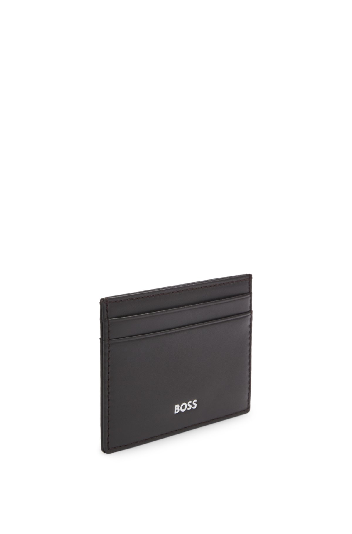 Porta tarjetas con estampado de logo en cuero