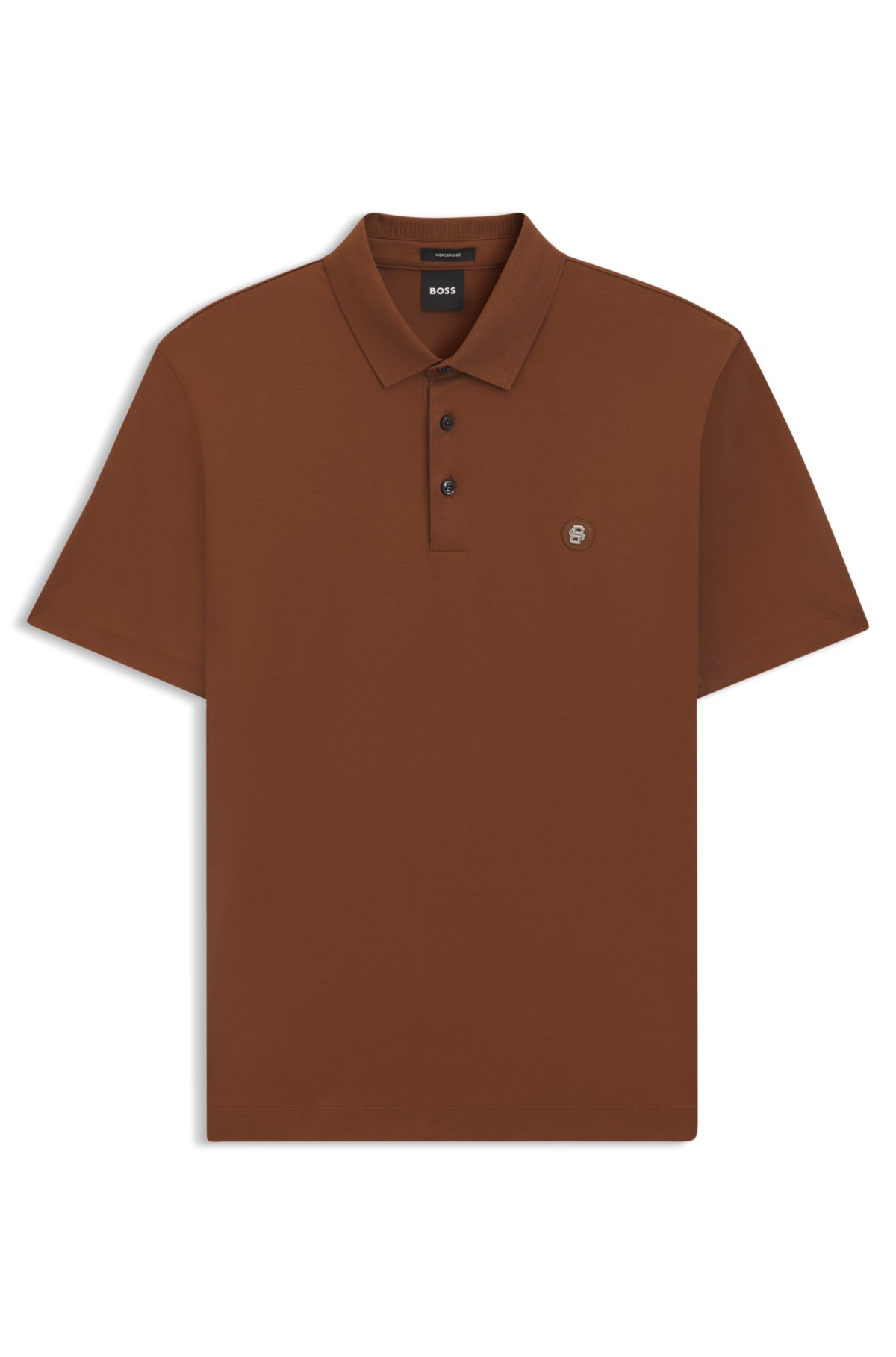 Camiseta polo con doble monograma en algodón mercerizado