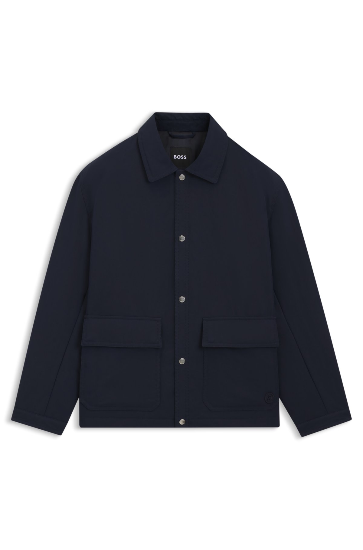Chaqueta de corte holgado en tejido impermeable con acabado aterciopelado