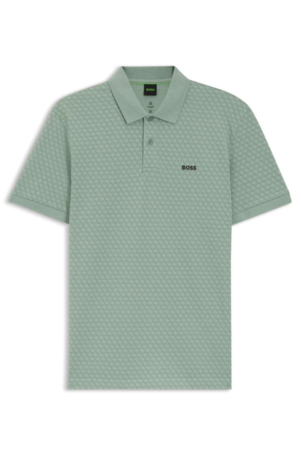 Camiseta polo estampada en piqué de algodón