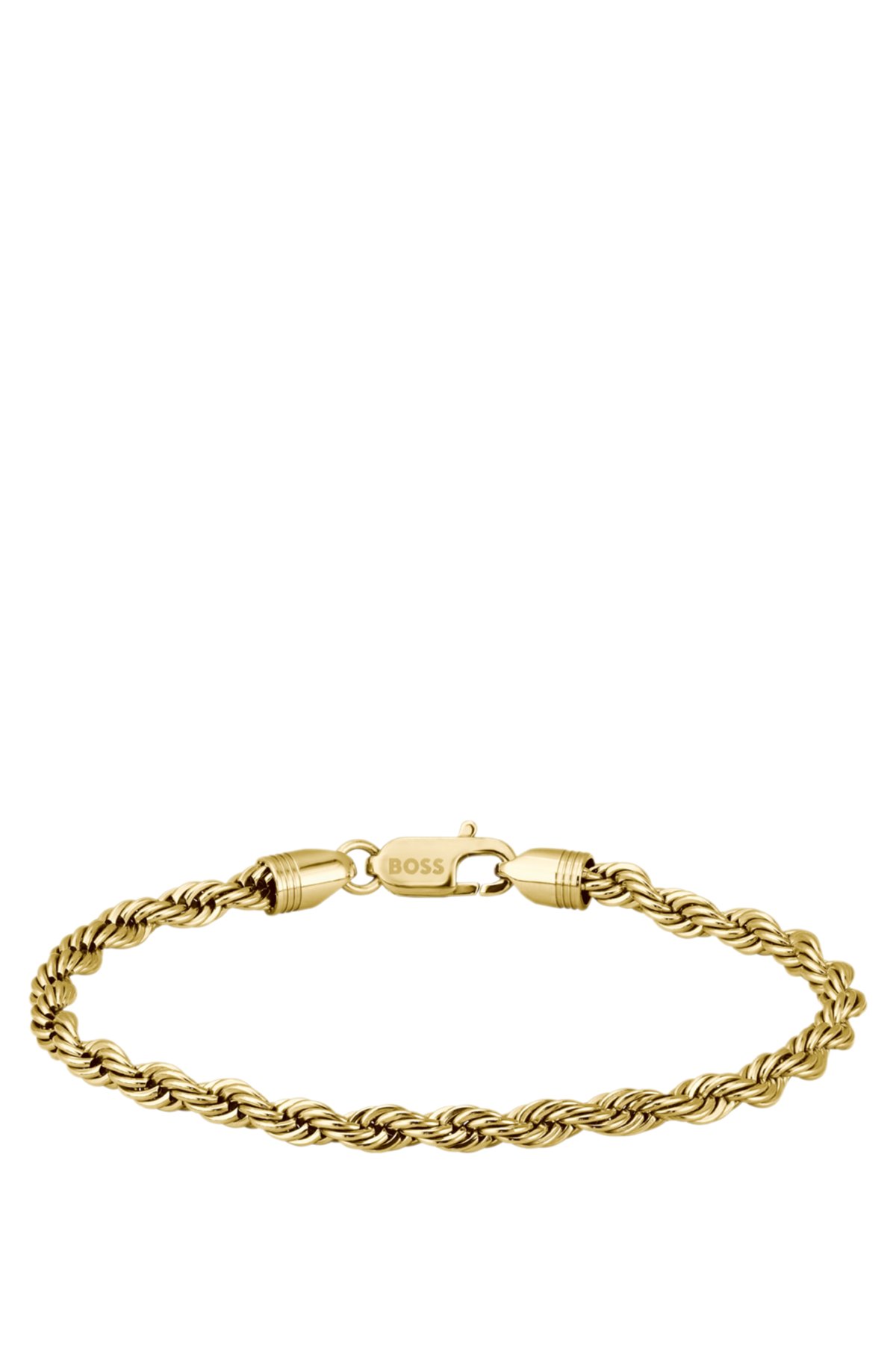 Pulsera dorada con cadena estilo cuerda