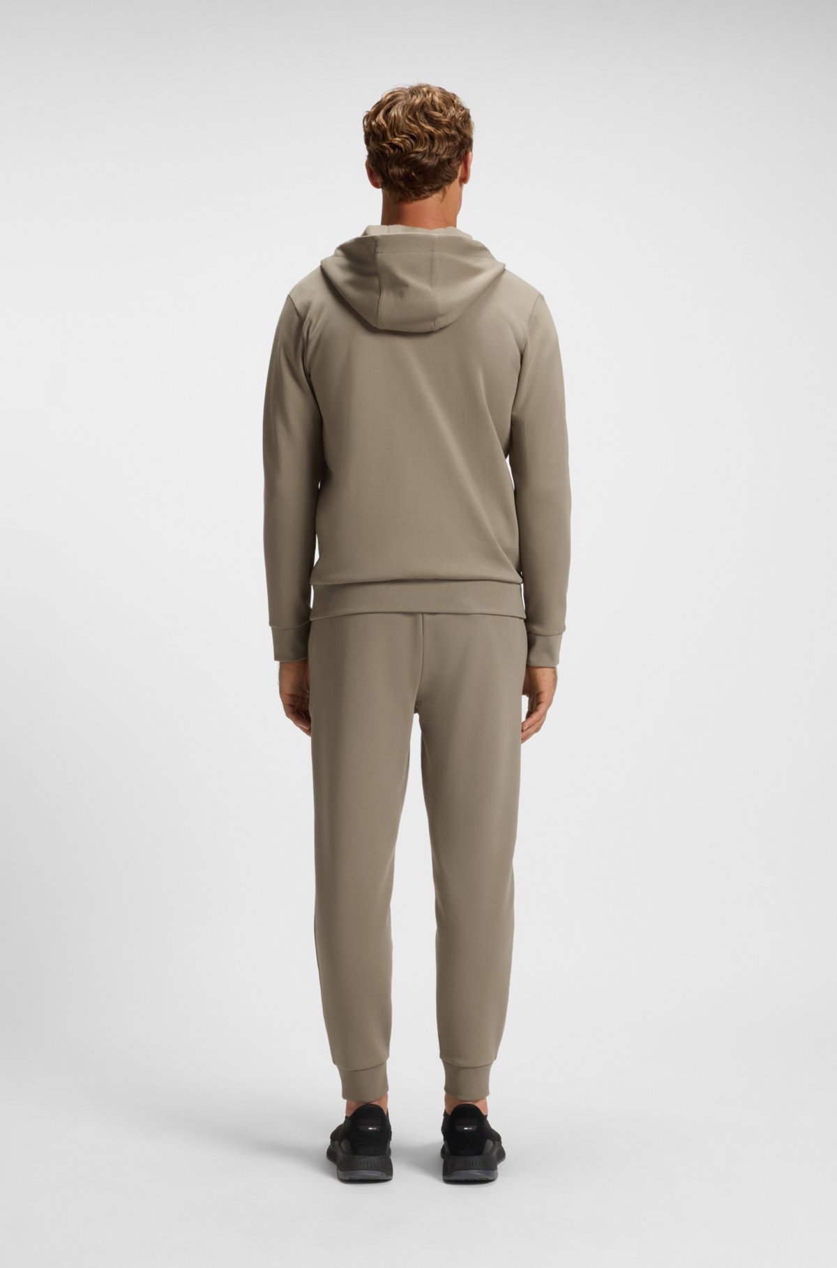 Sudadera con cremallera de mezcla de algodón con monograma Double B