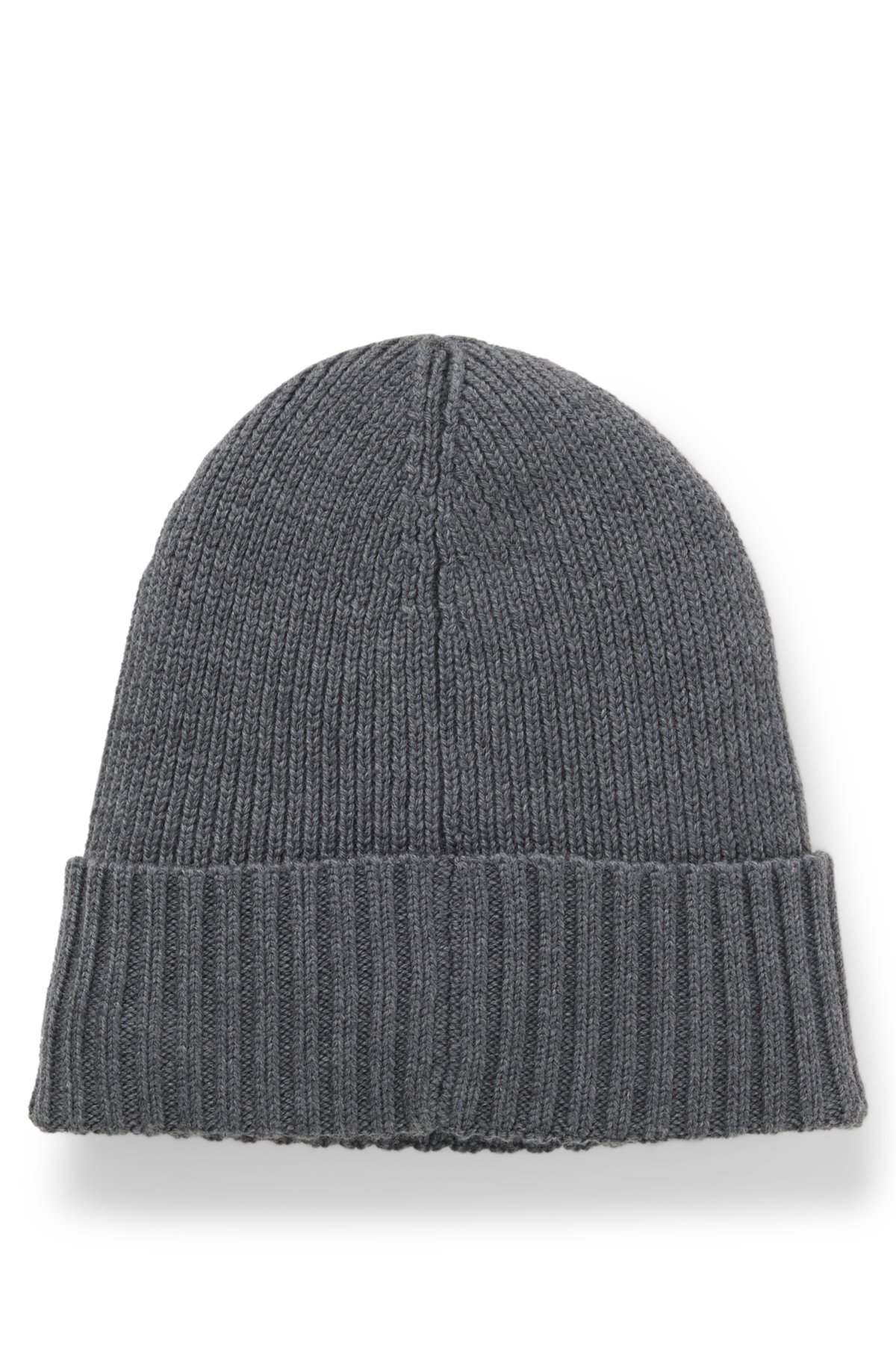 Gorro de lana virgen con placa con logo