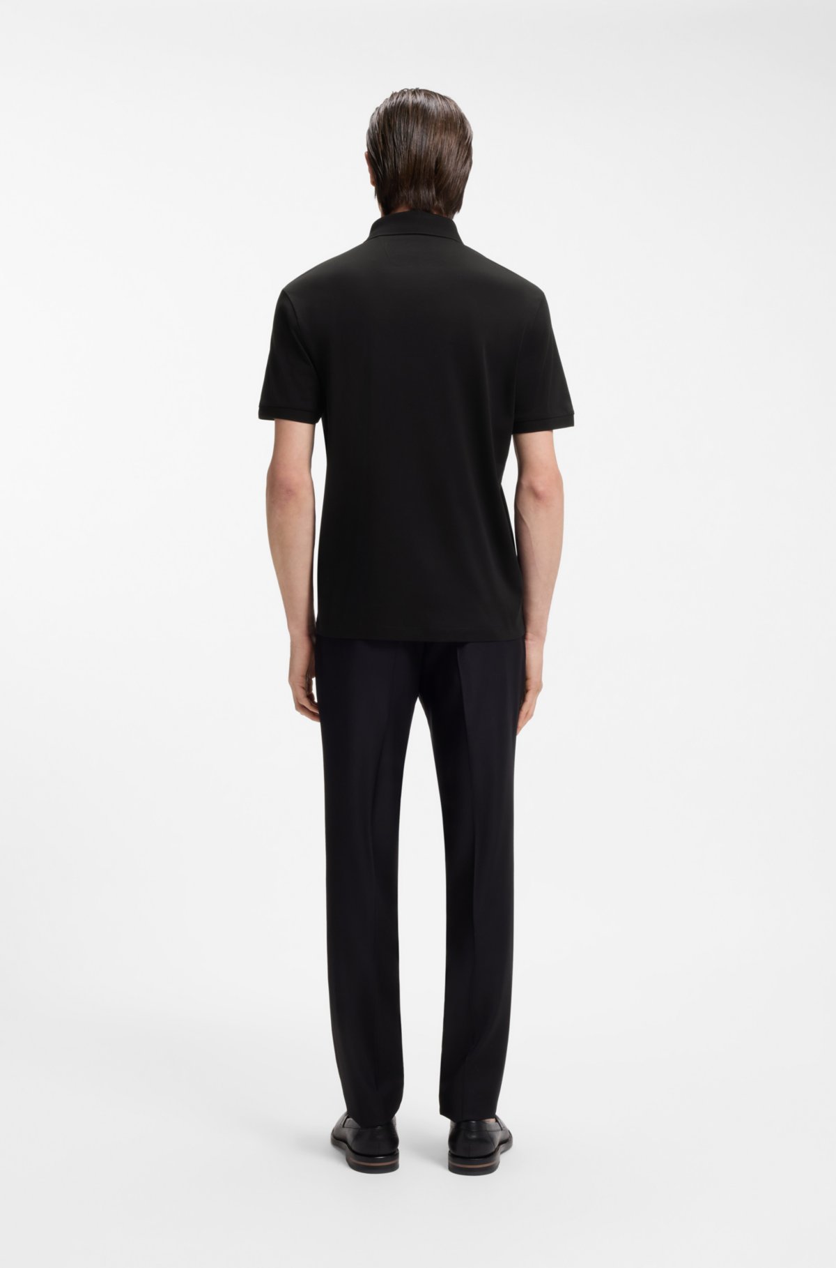 Camiseta polo de corte regular en algodón italiano mercerizado