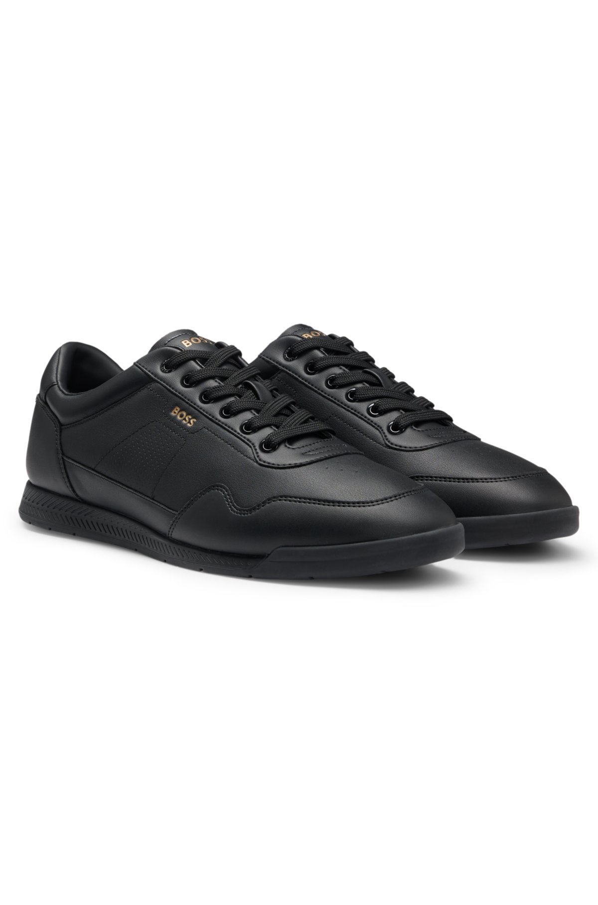 Zapatillas de cuero Nappa con detalles dorados