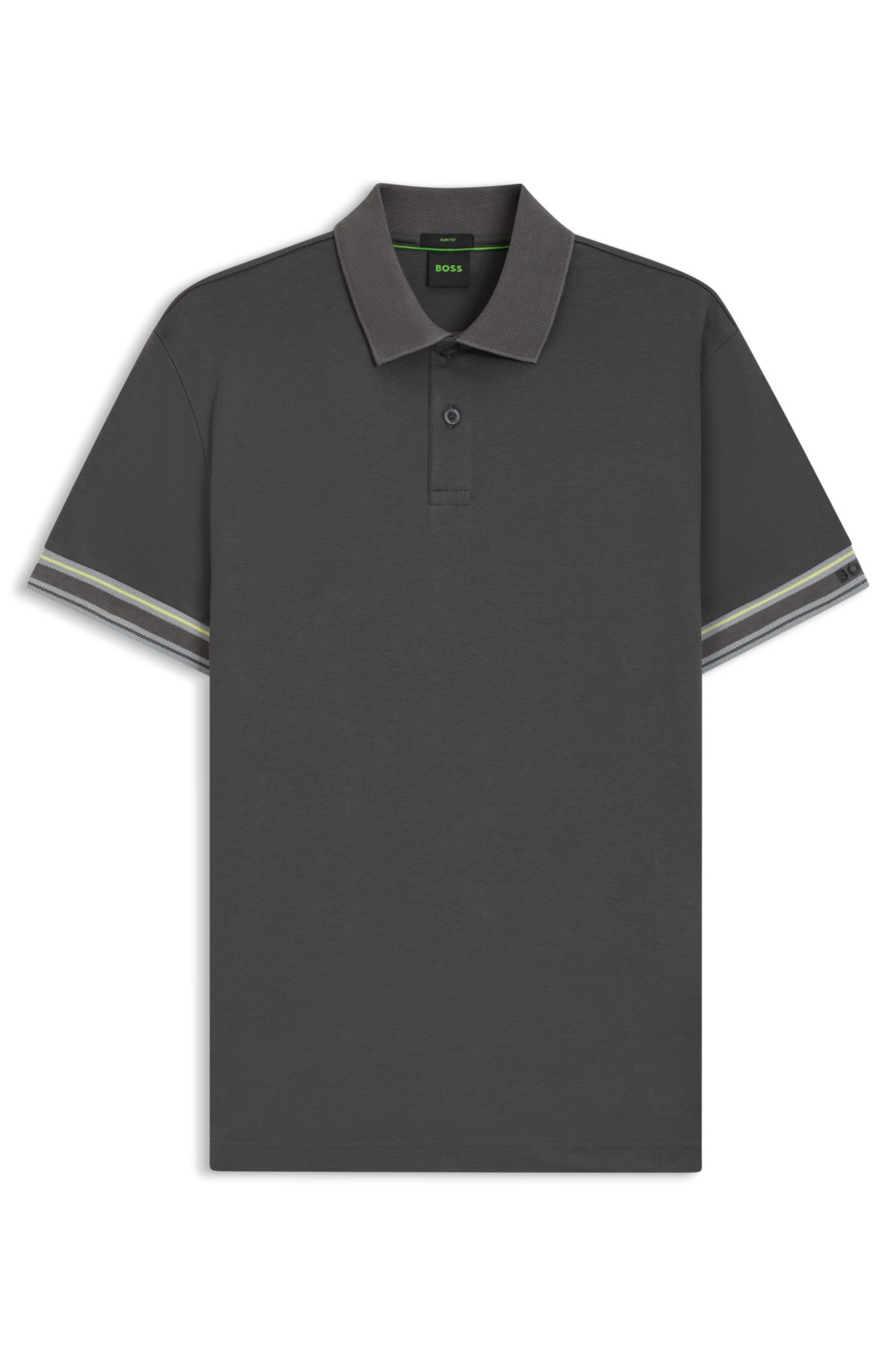 Camiseta polo con puños de cinta en algodón interlock