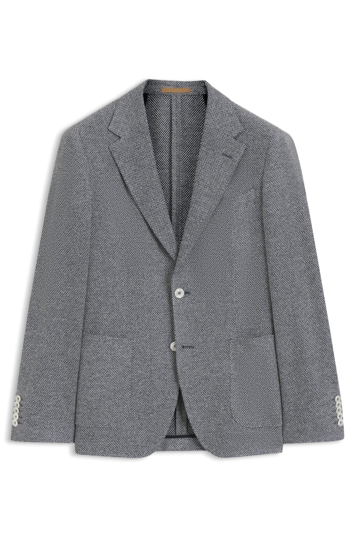Chaqueta de corte regular con estampado en mezcla de lino