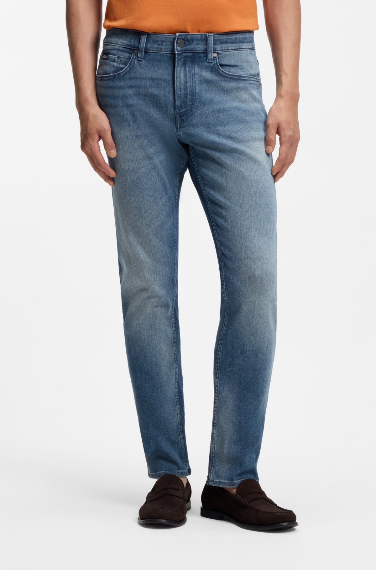 Pantalones vaqueros ajustados de Delaware en denim azul ligero