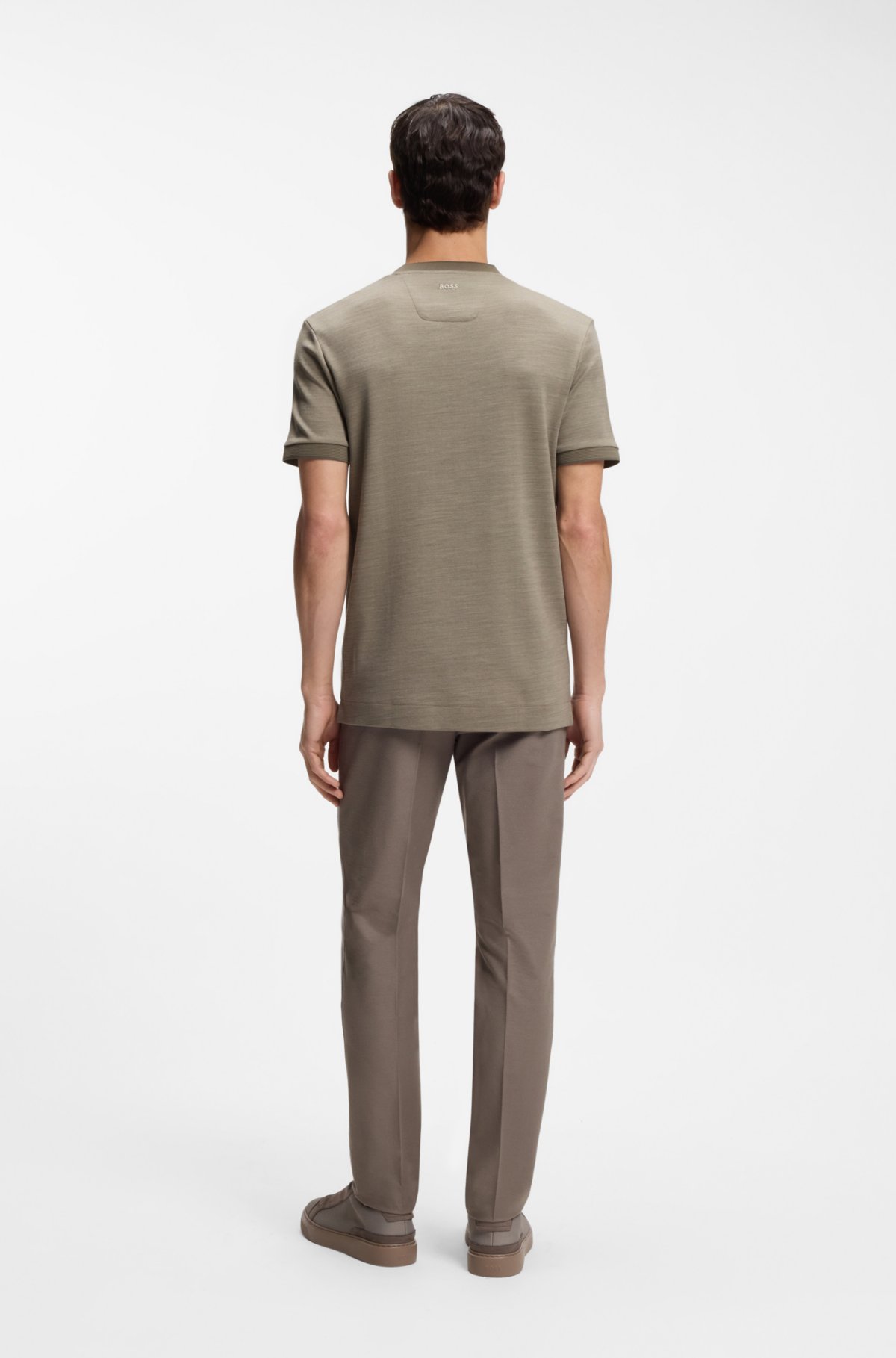 Camiseta BOSS x ASTON MARTIN en jacquard de algodón y lana