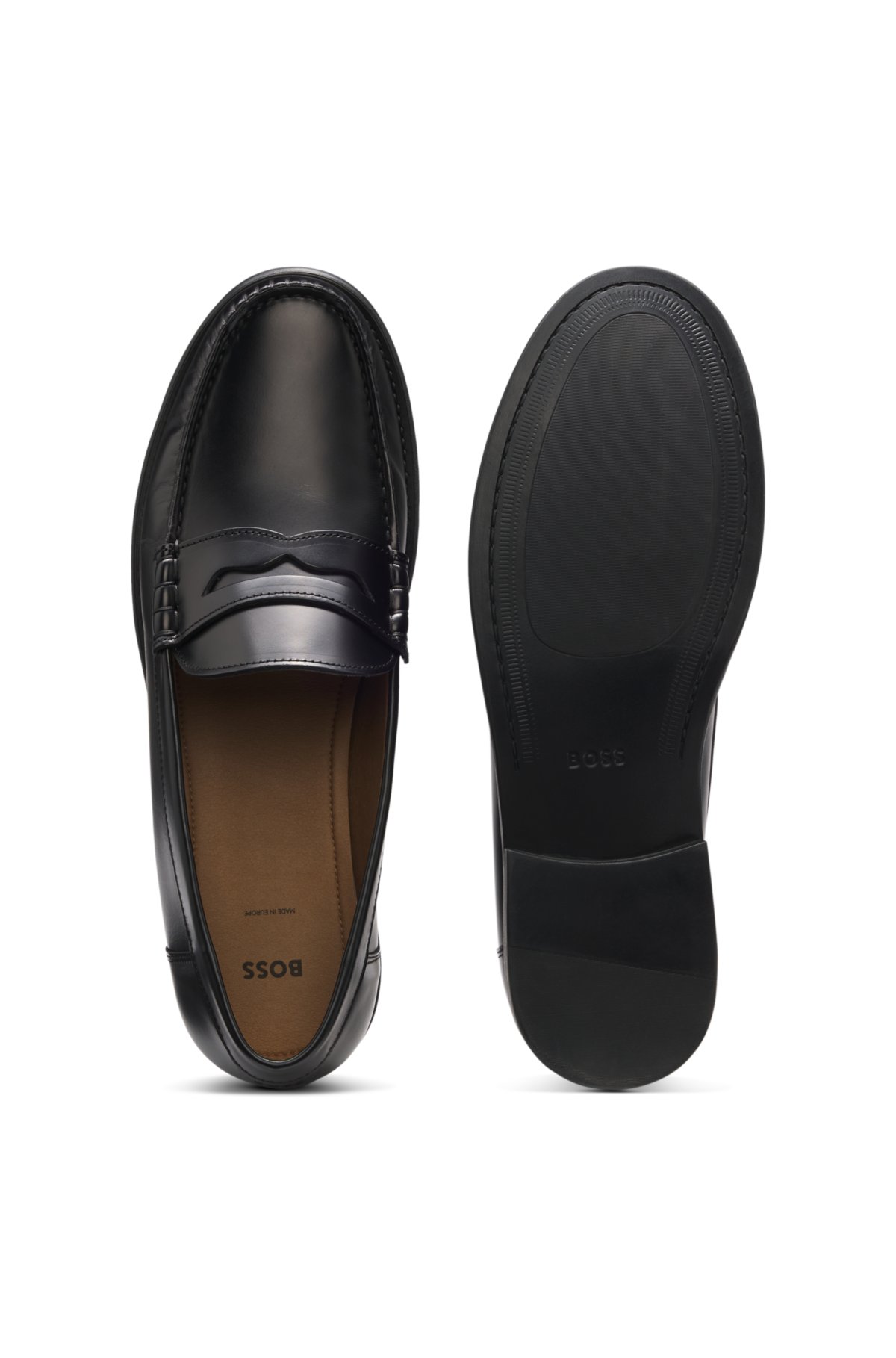 Zapatillas de cuero con borde penny