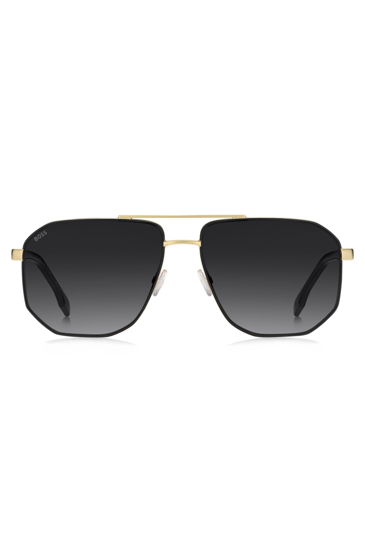 Gafas de sol con tono dorado y detalles negros