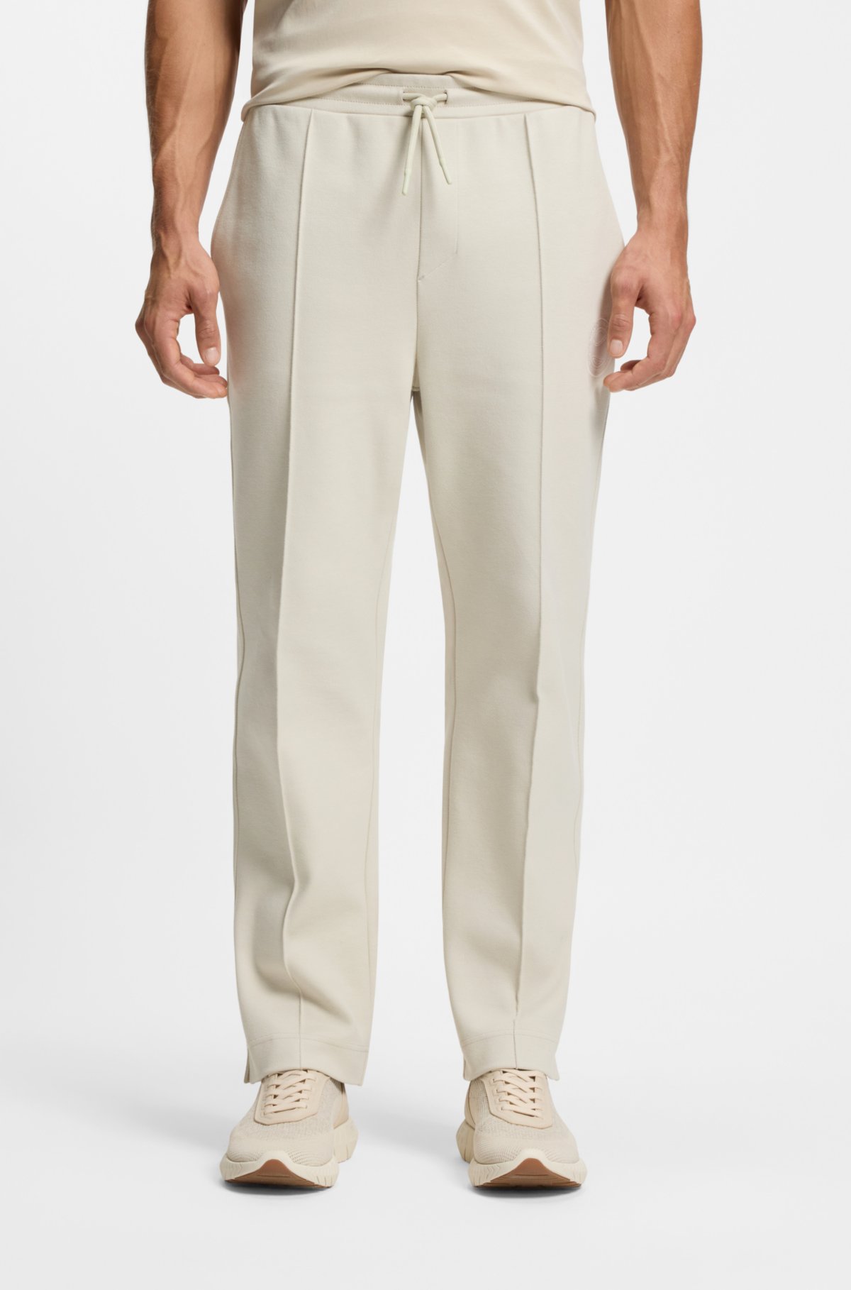 Pantalones de chándal de mezcla de algodón con logo temático de tenis