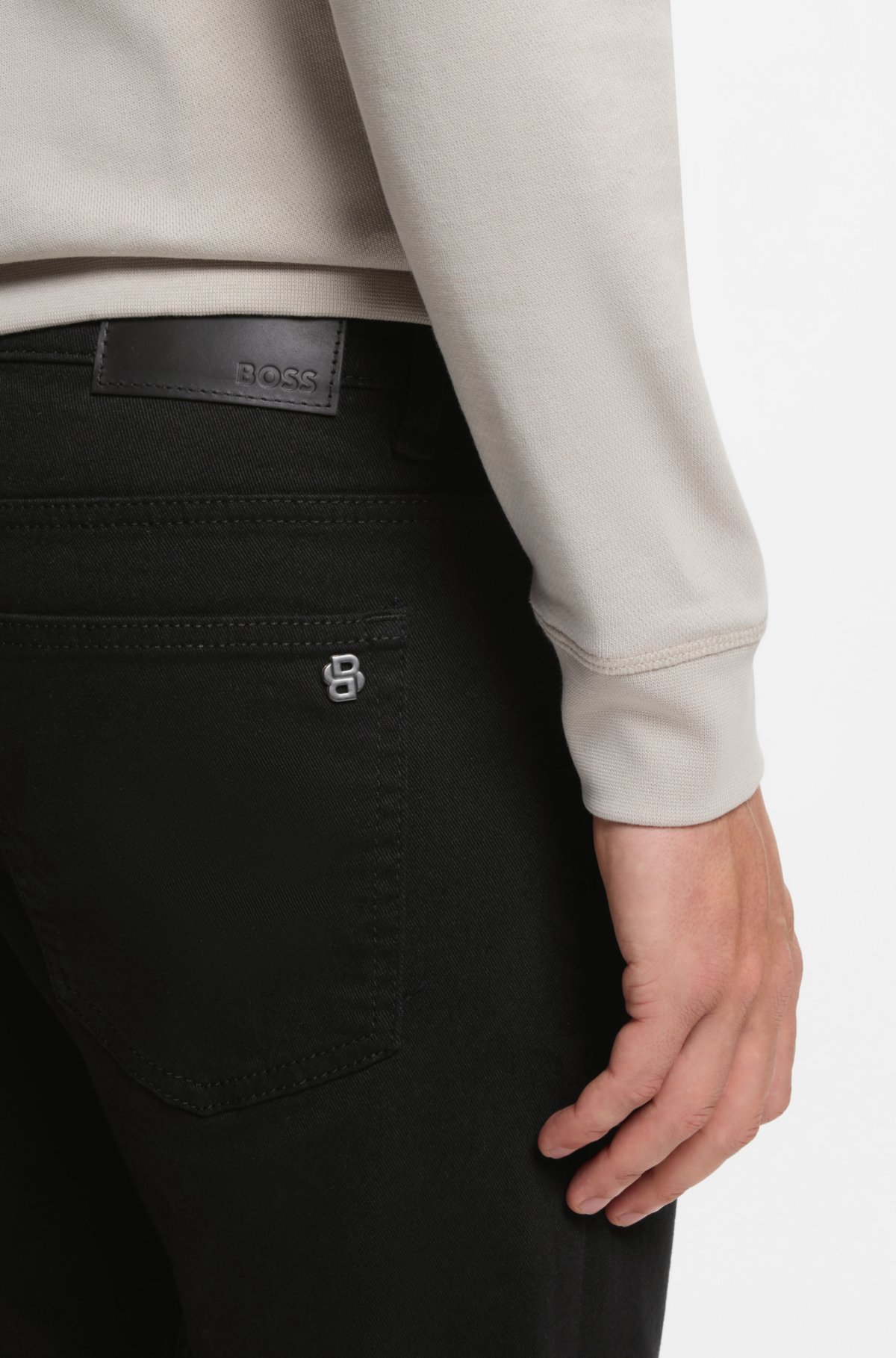 Pantalones vaqueros ajustados Stay-black en denim con elasticidad confortable
