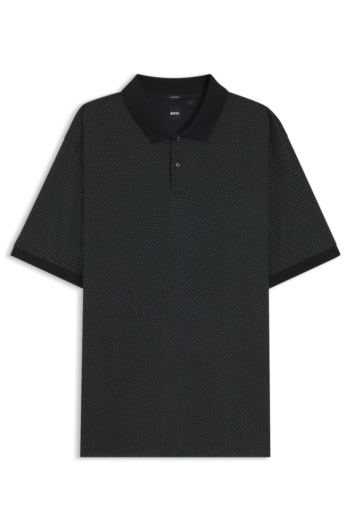 Camiseta de polo de algodón mercerizado con monogramas estampados
