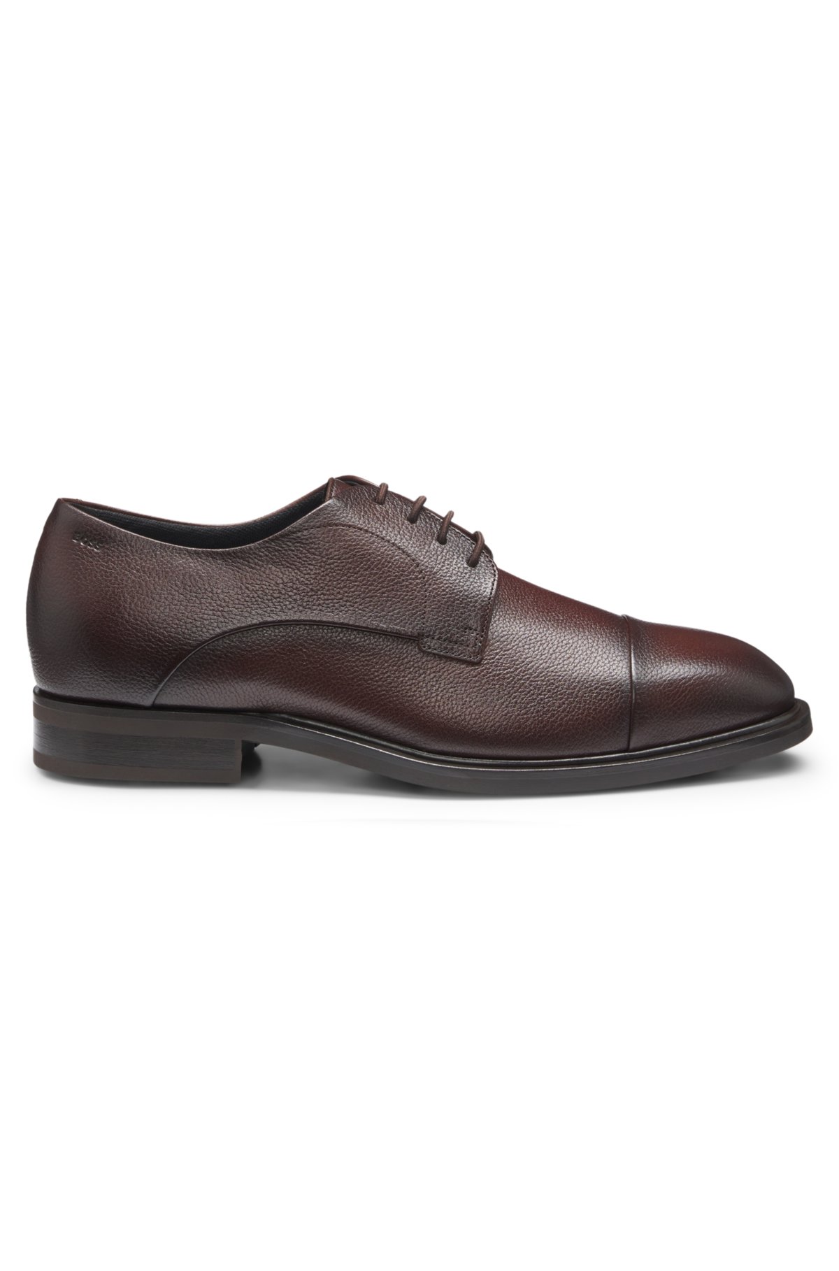 Zapatillas Derby de cuero con textura y puntera redonda