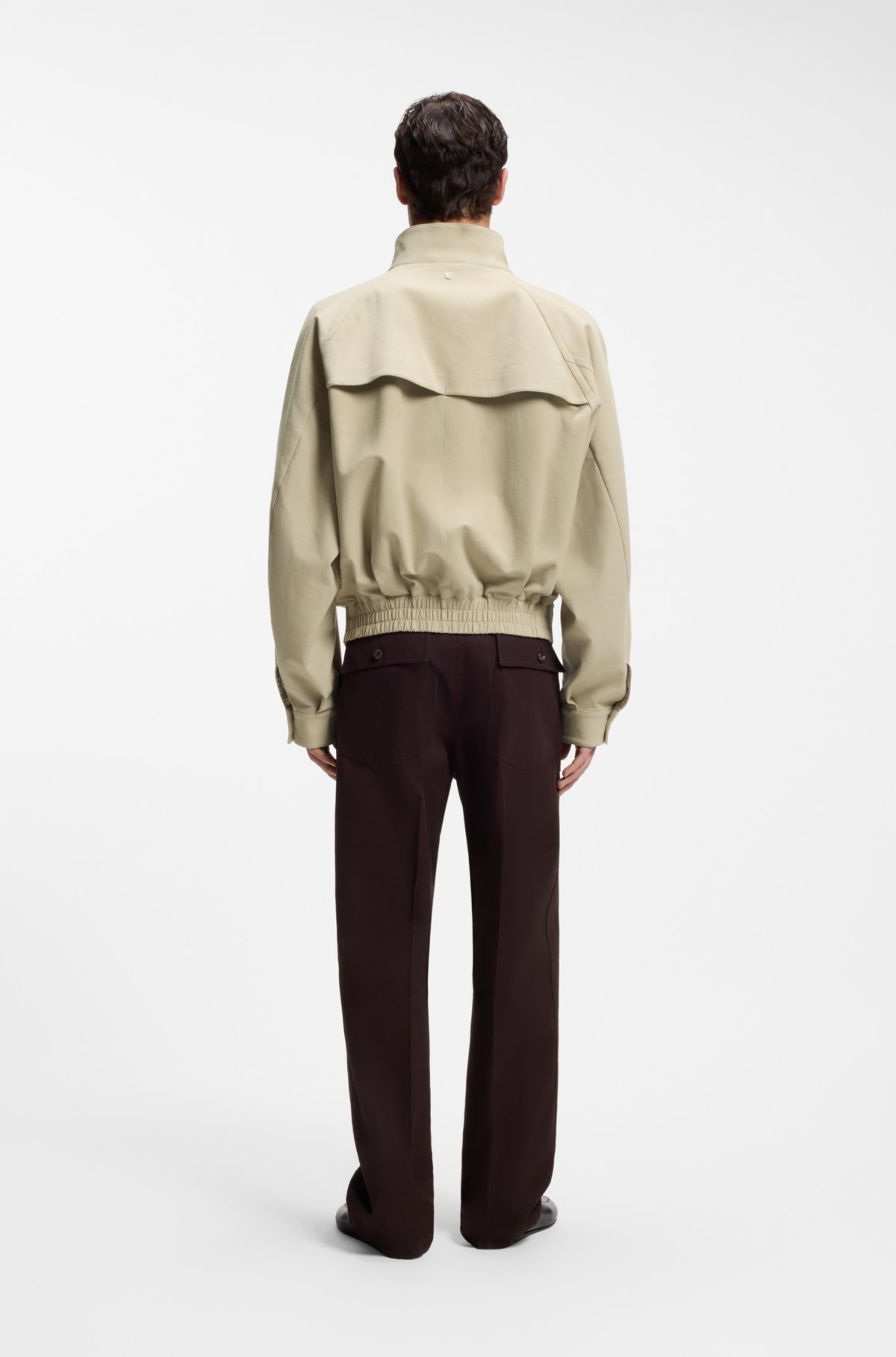 Chaqueta bomber de algodón con elastano y cremallera