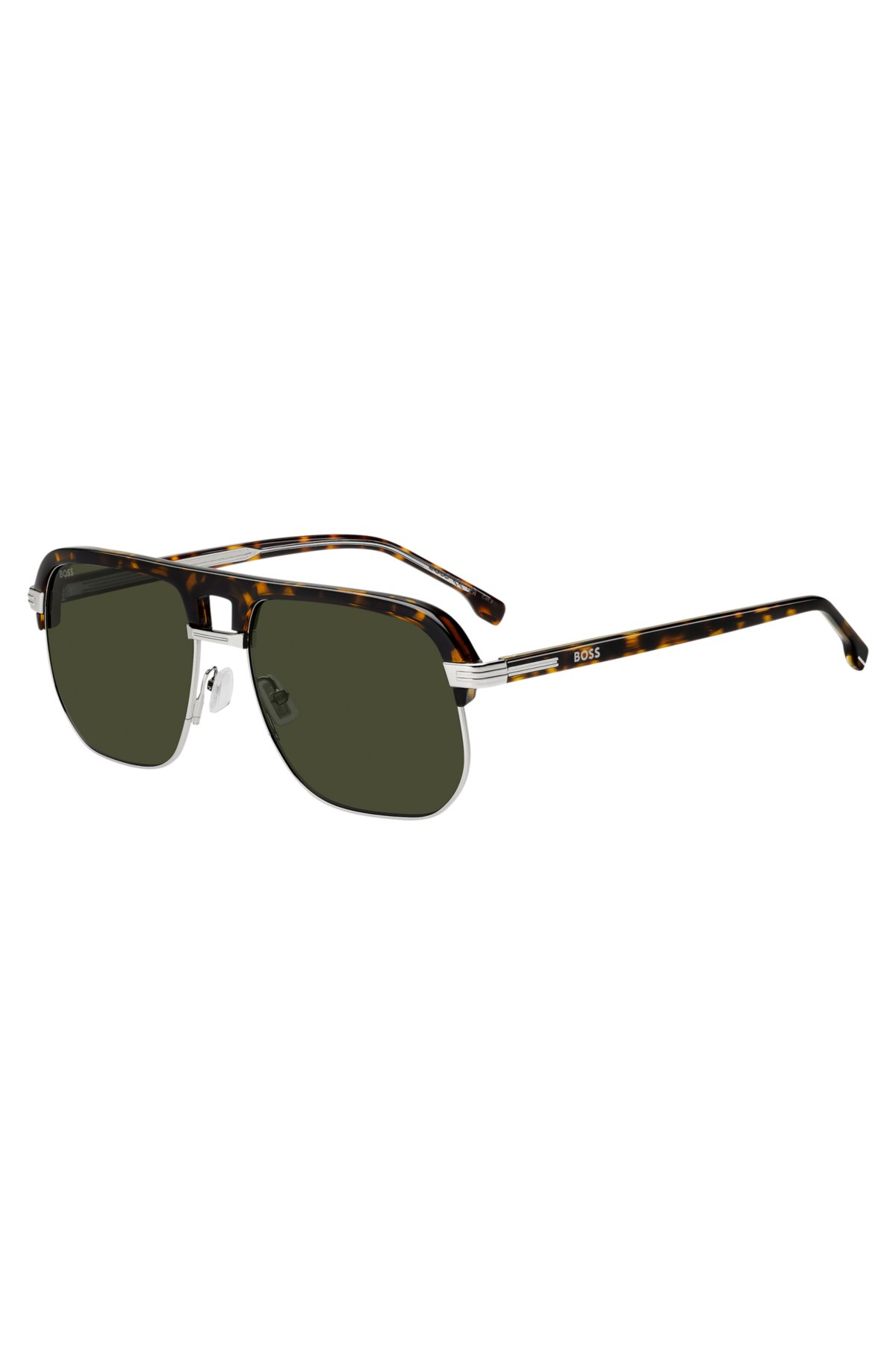 Gafas de sol de acetato Havana con diseño de puente llamativo