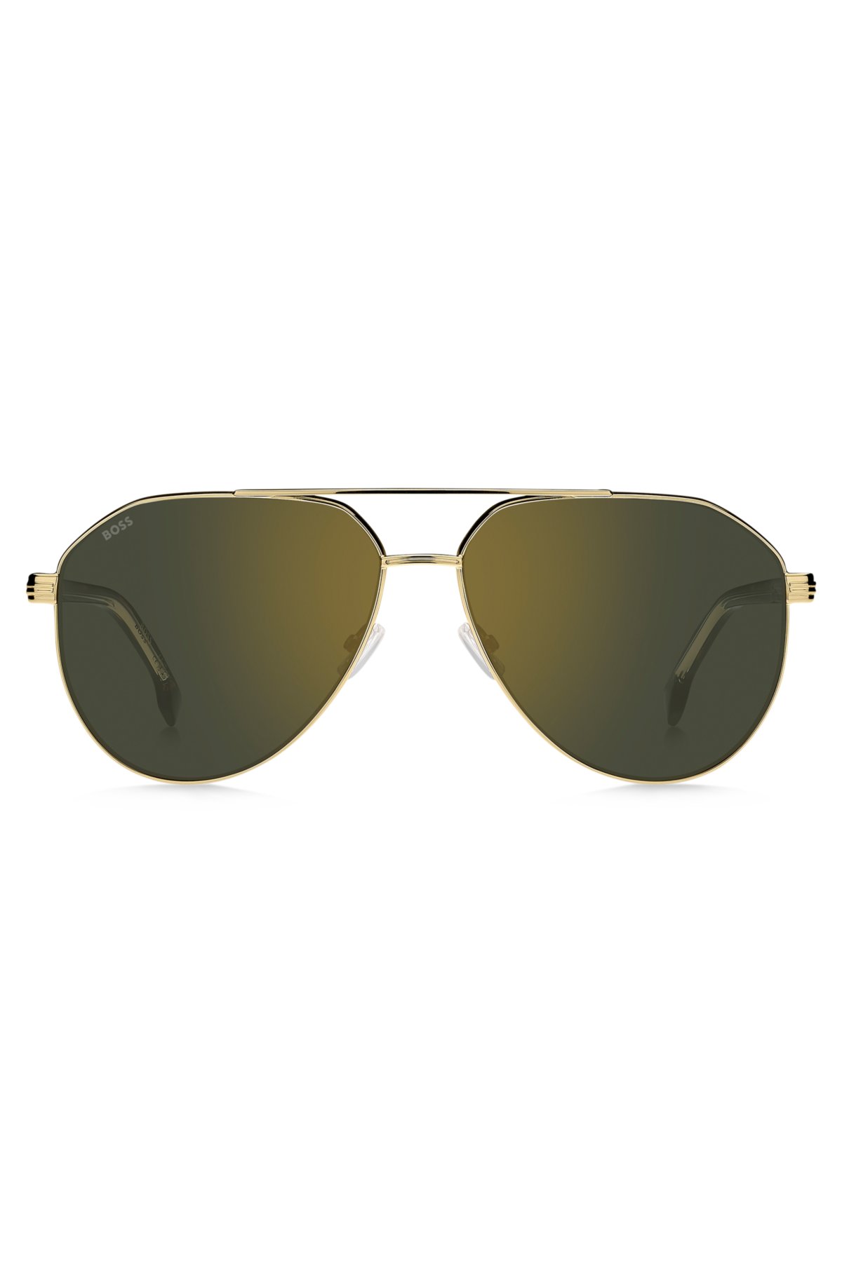 Gafas de sol con tono dorado y puentes de acetato Havana