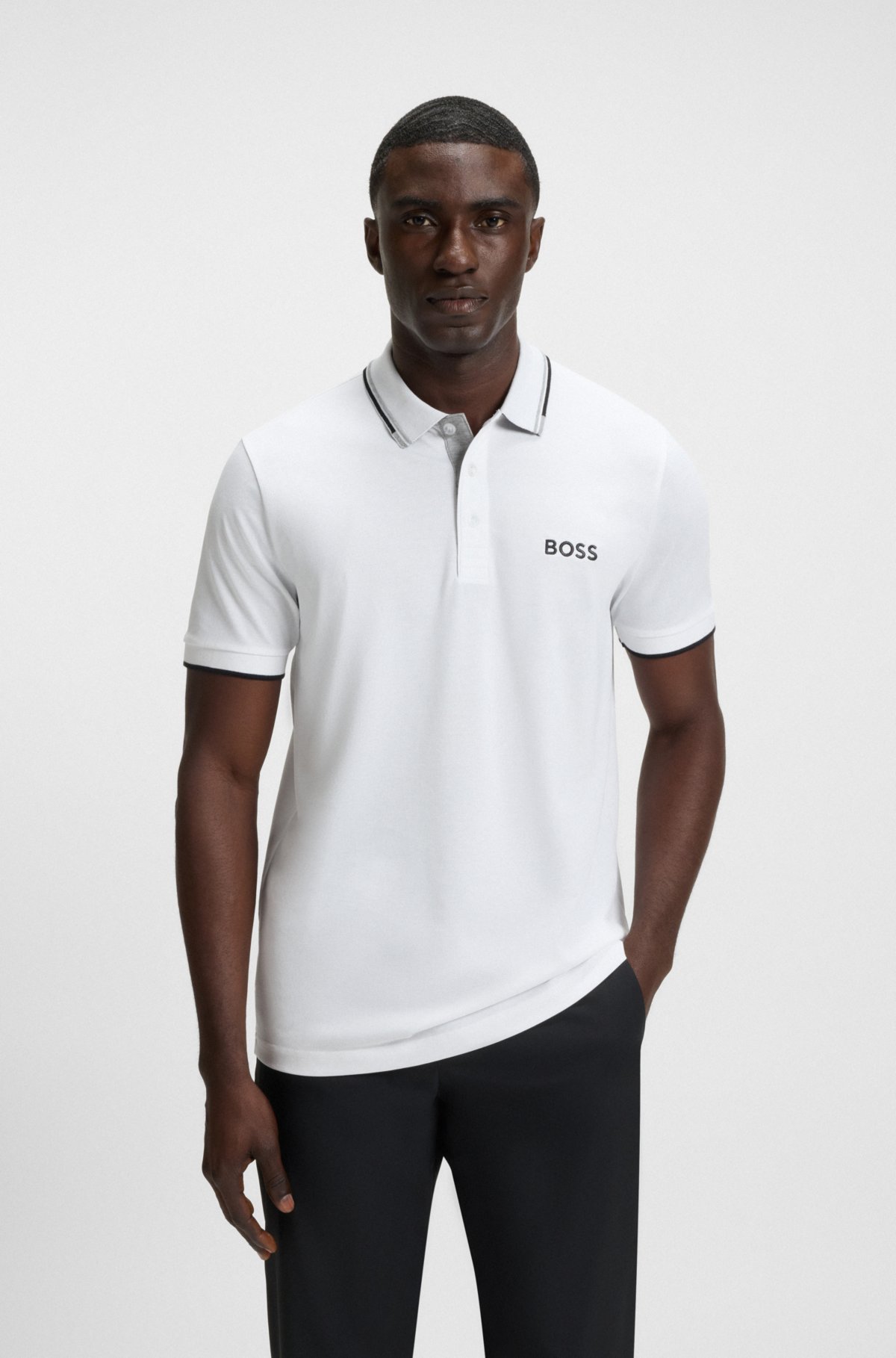 Camiseta de piqué elástica y de secado rápido con corte regular Active Paddy