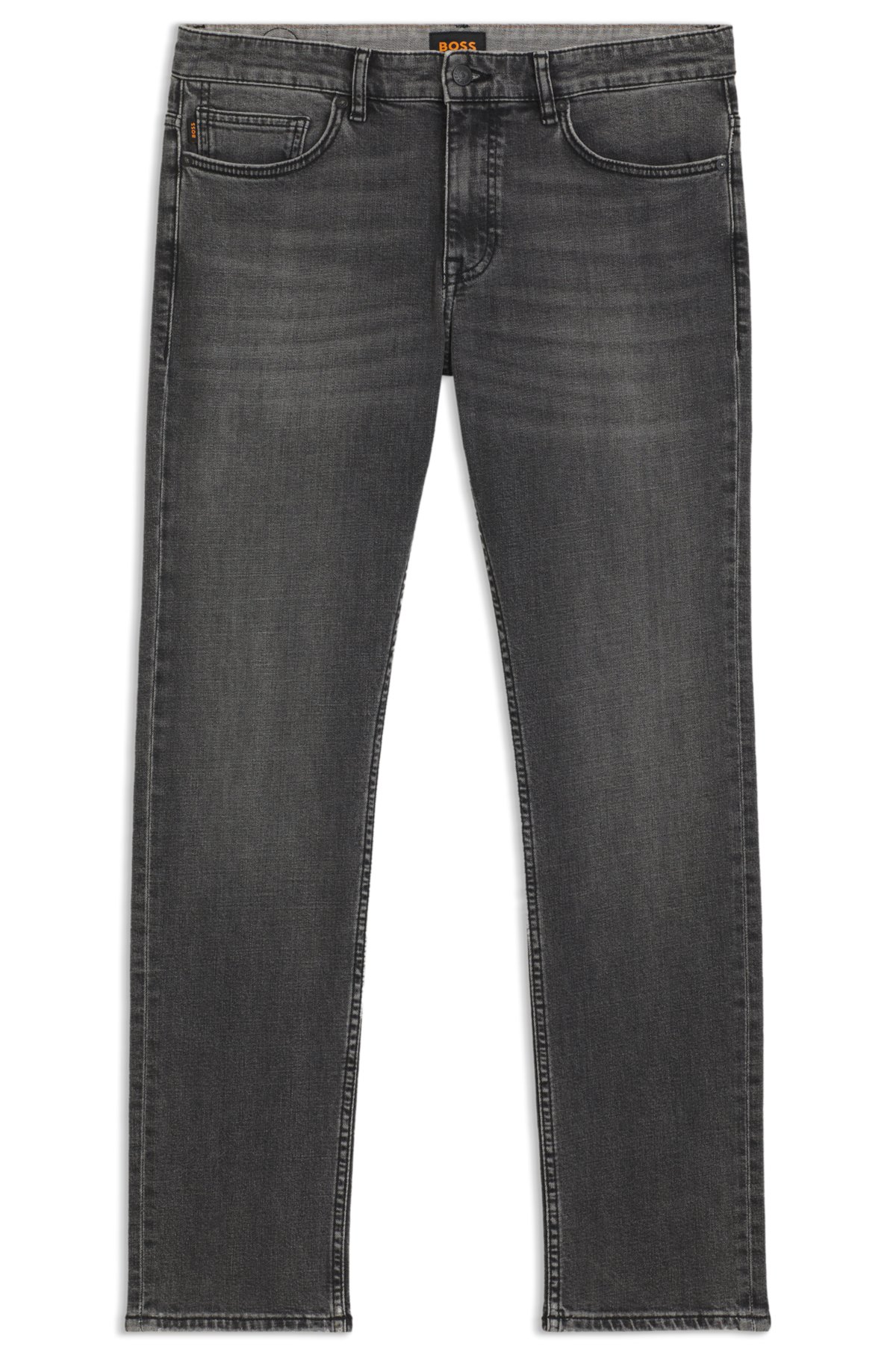 Pantalones vaqueros grises delaware de corte ajustado en denim con elasticidad