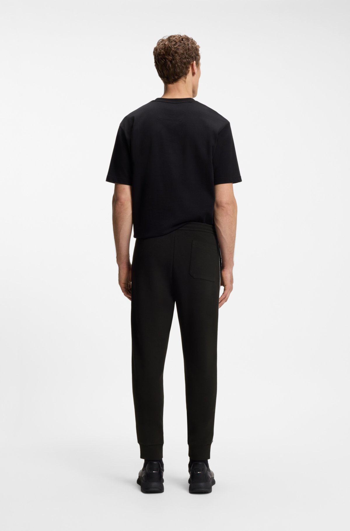Pantalones de chándal con detalles de costura en mezcla de algodón