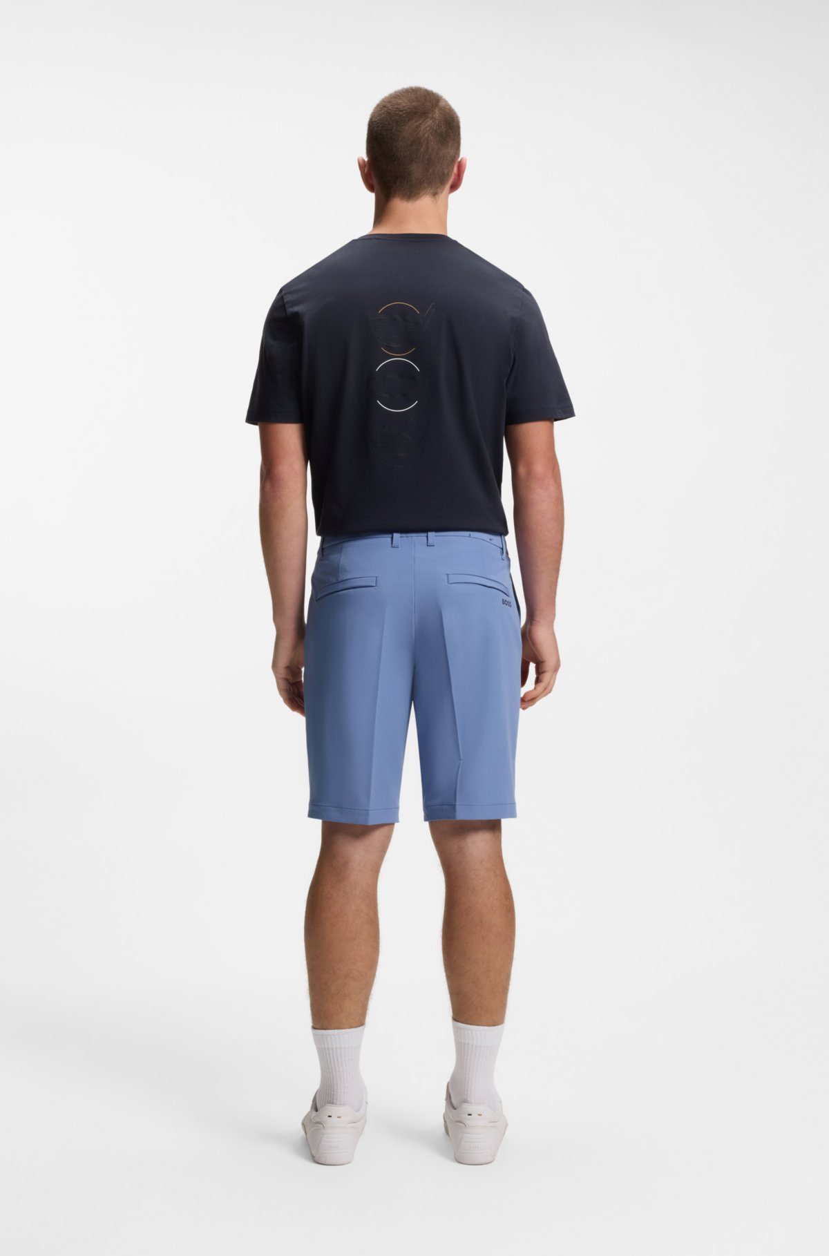 Pantalones cortos ajustados en tejido elástico impermeable