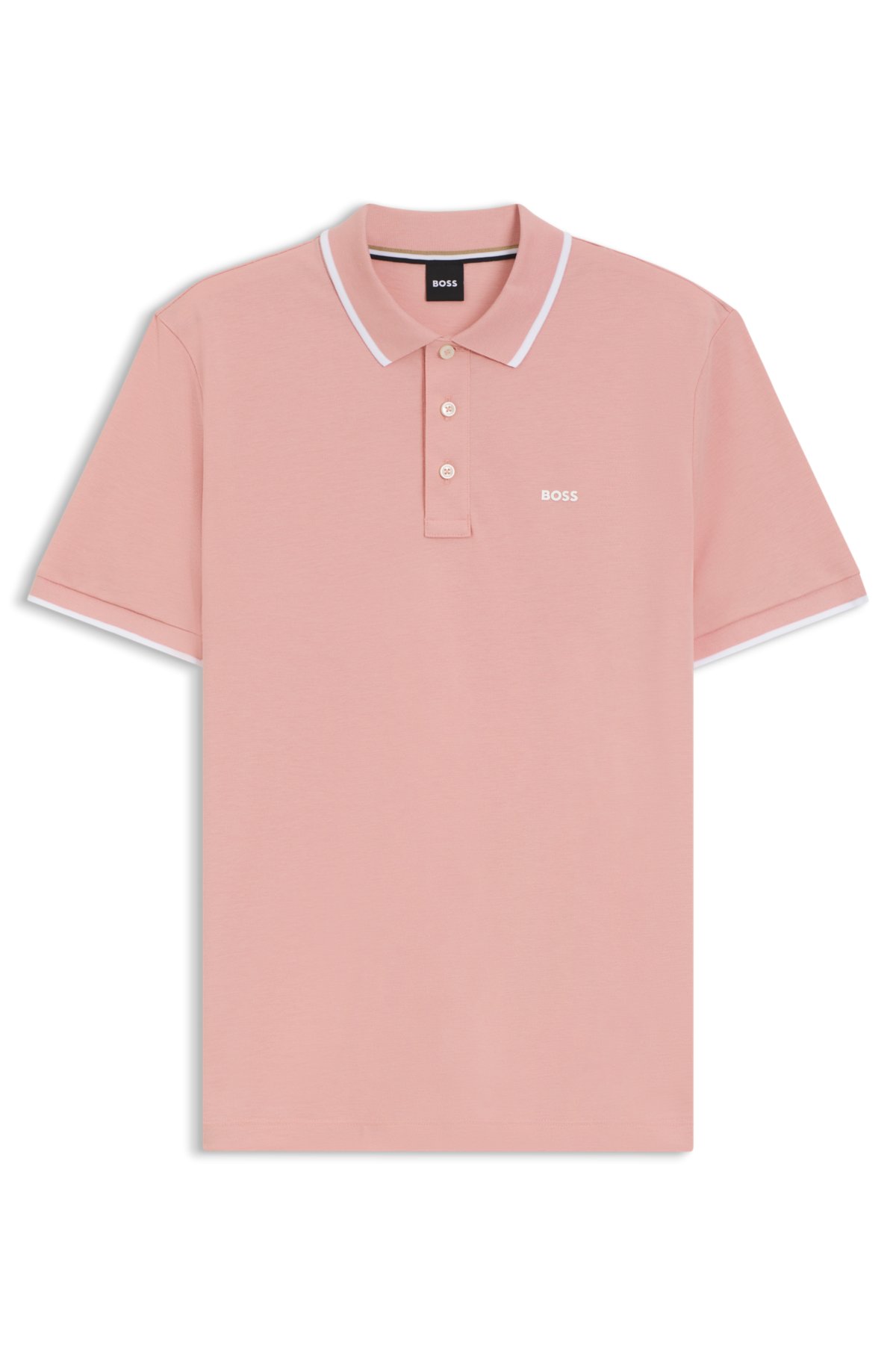 Camiseta de piqué de algodón con remaches contrastantes