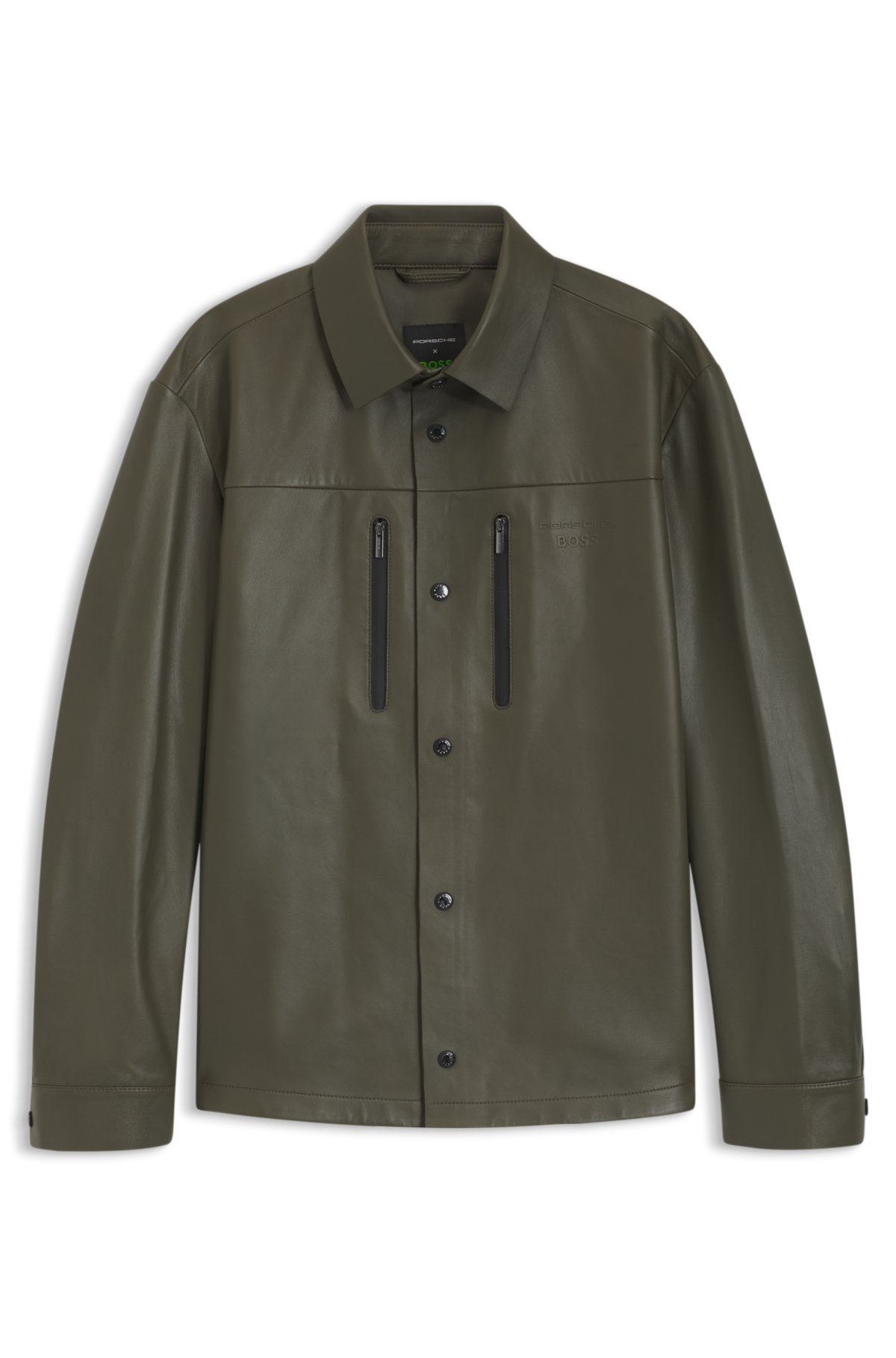 Camisa regular-fit Porsche x BOSS en piel de napa