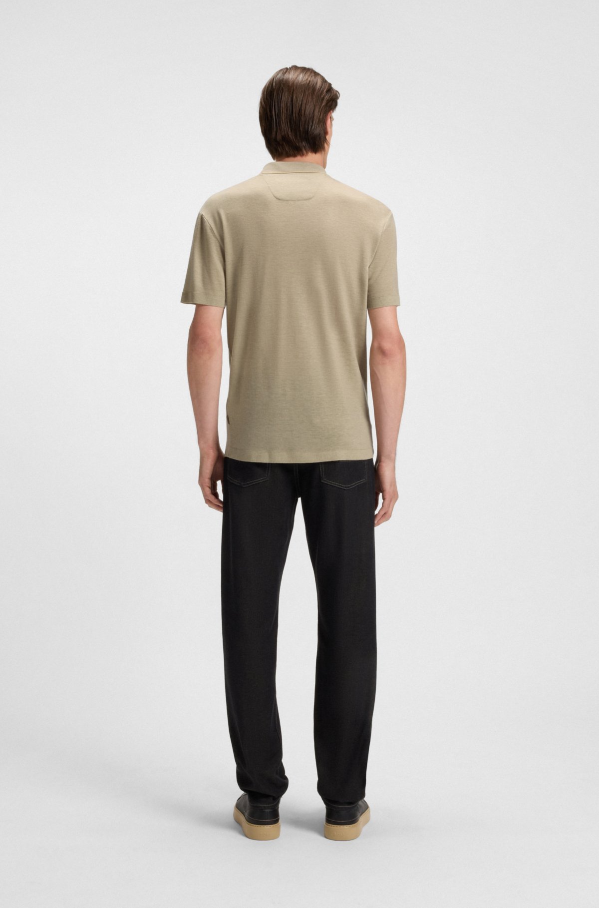 Camiseta de polo BOSS x ASTON MARTIN con logotipo de nubuck