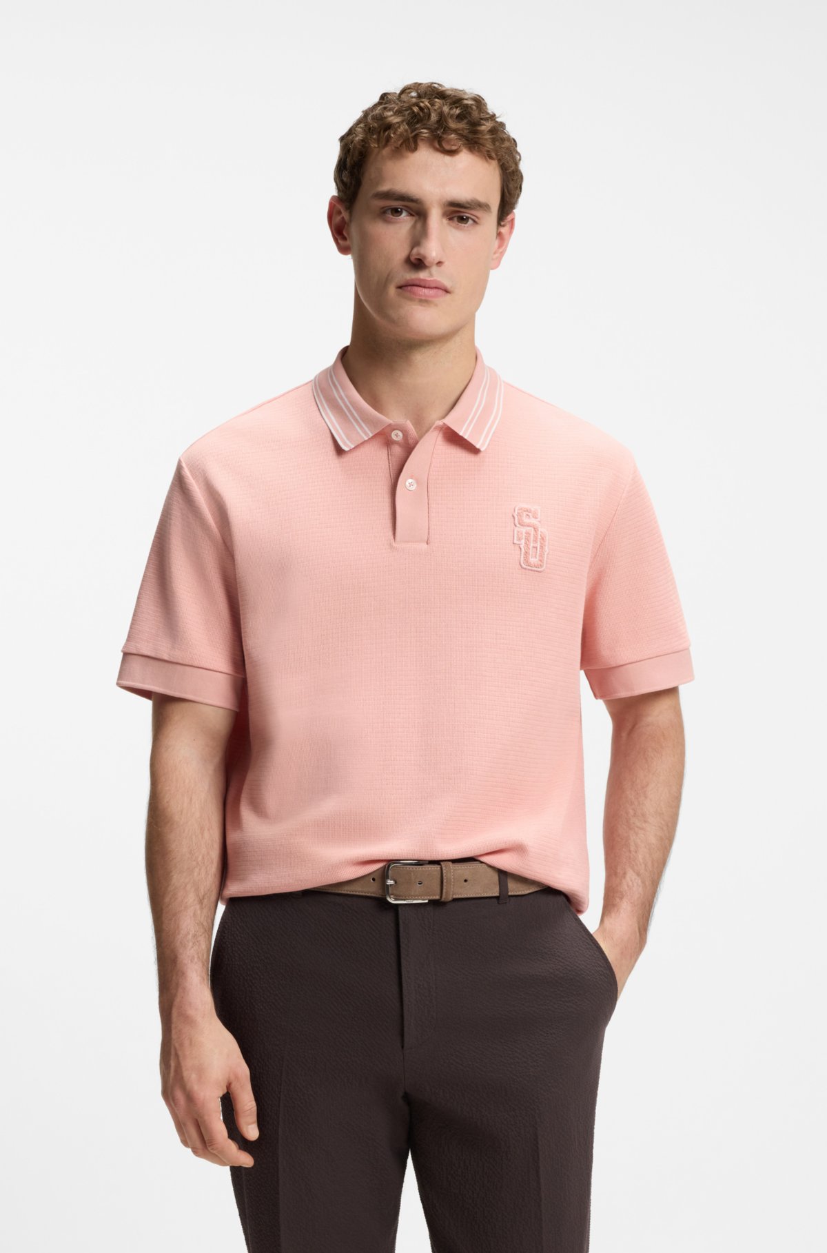 Camiseta polo BOSS seleccionada por Shohei Ohtani con corte relajado