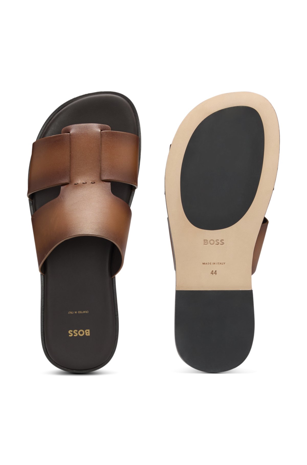 Chancletas de cuero fabricadas en Italia
