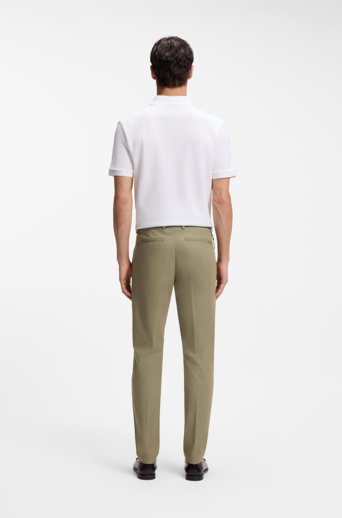 Pantalones ajustados de mezcla de algodón elástico