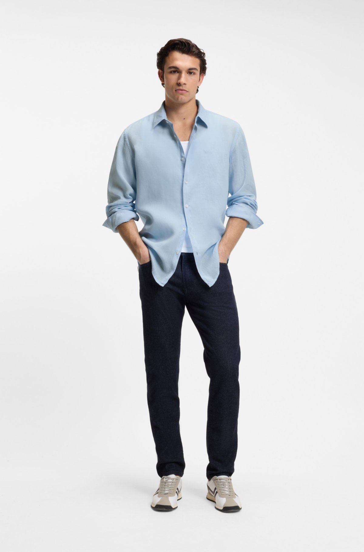 Camisa de corte regular en lino