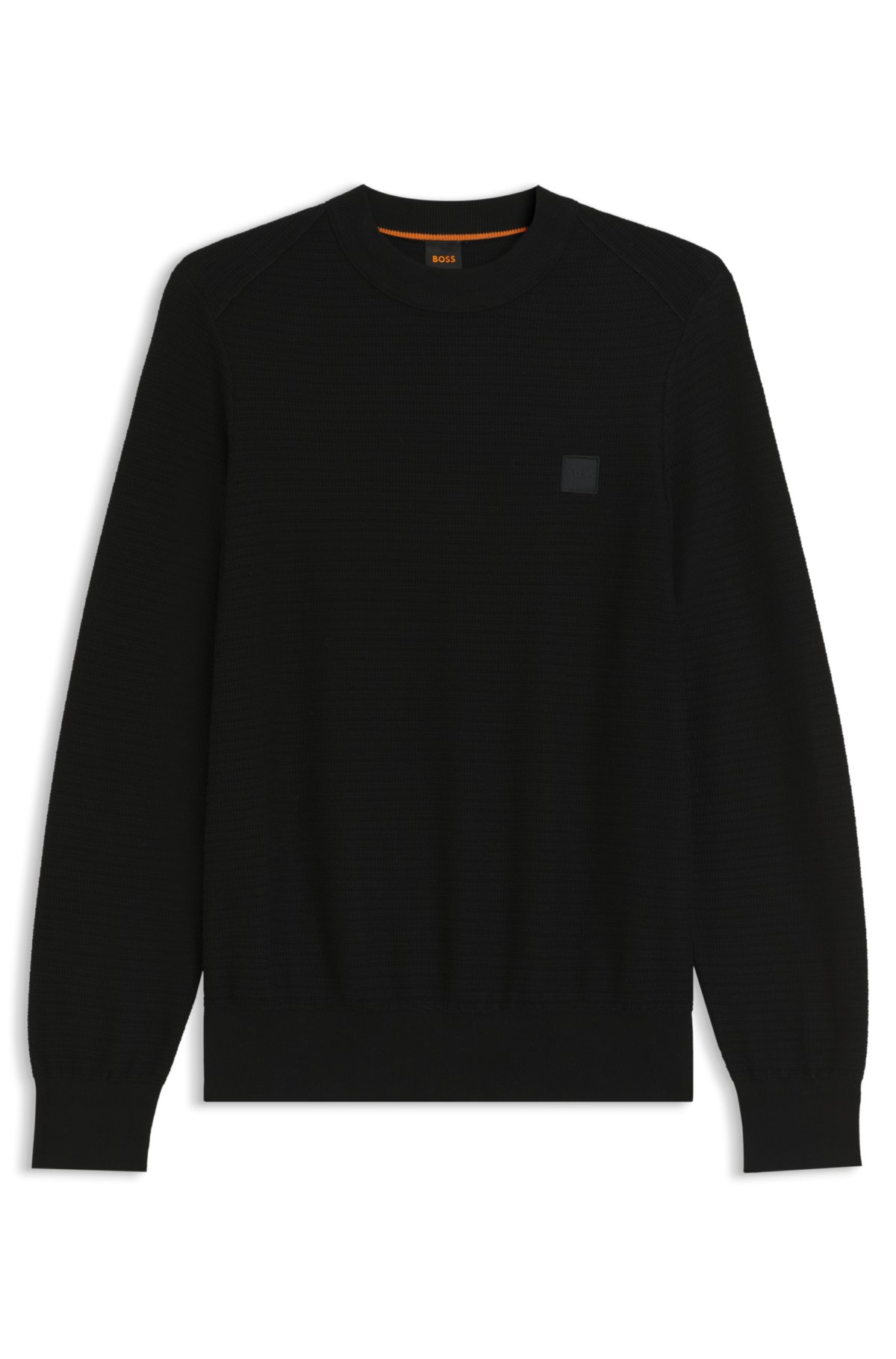 Sudadera de algodón y cáñamo con parche con logotipo