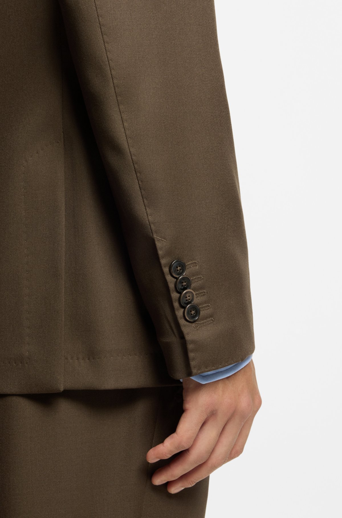 Chaqueta de corte recto en lana virgen y texturizada