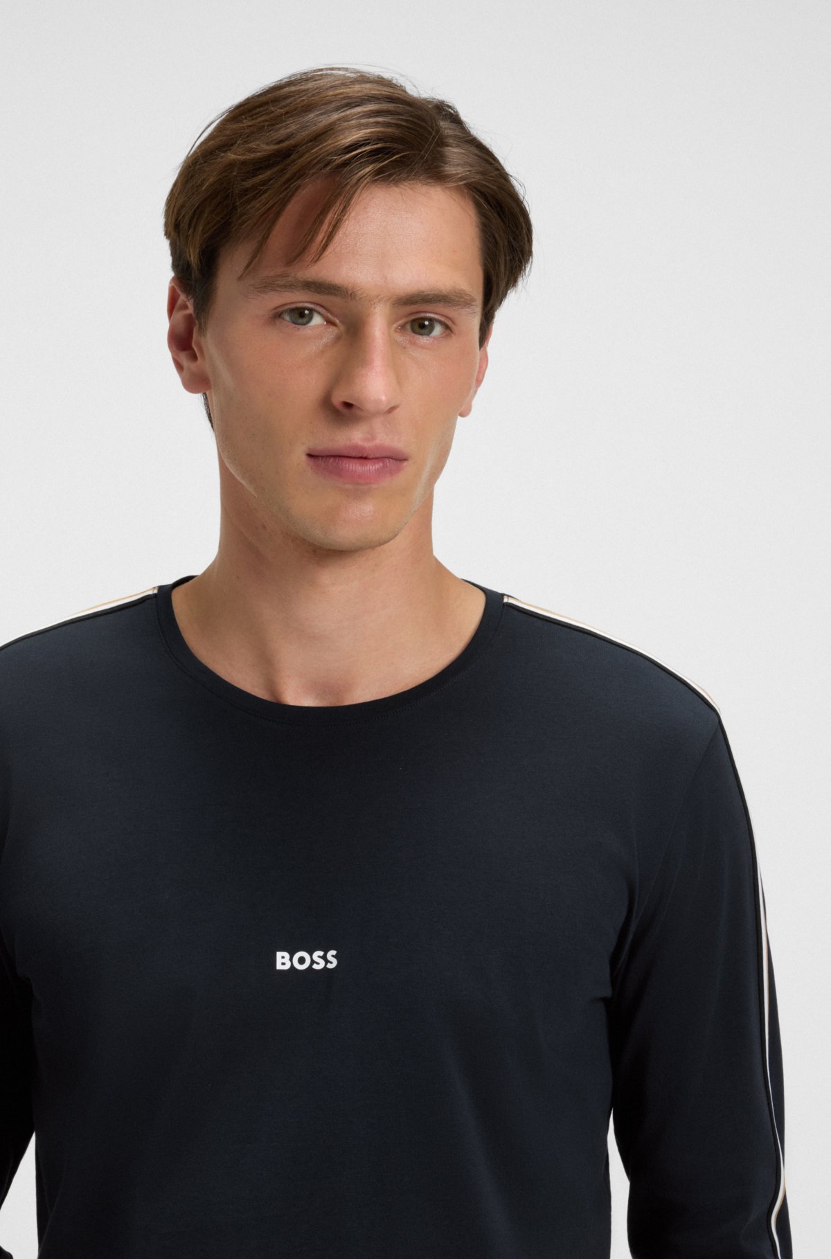 Camisón de algodón elástico con corte recto