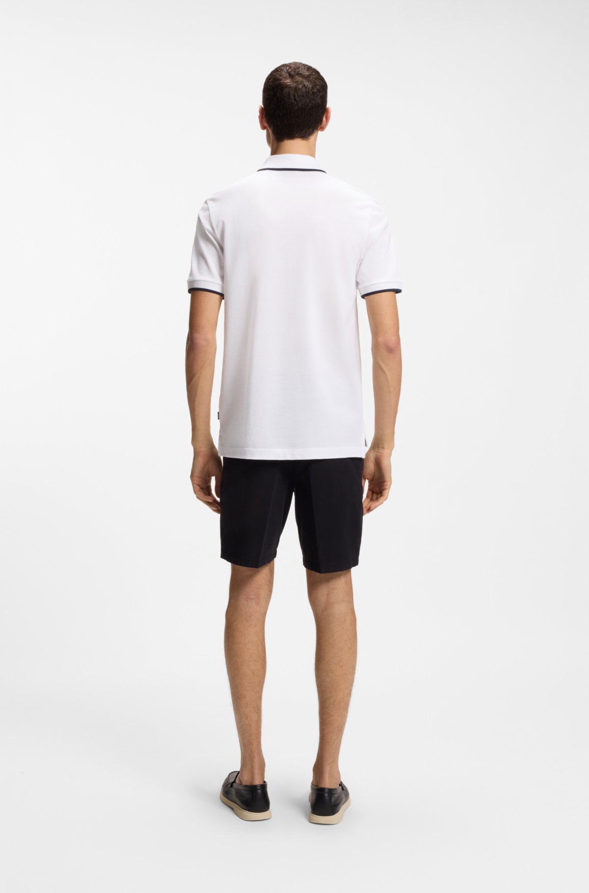 Camiseta de piqué de algodón con remaches contrastantes
