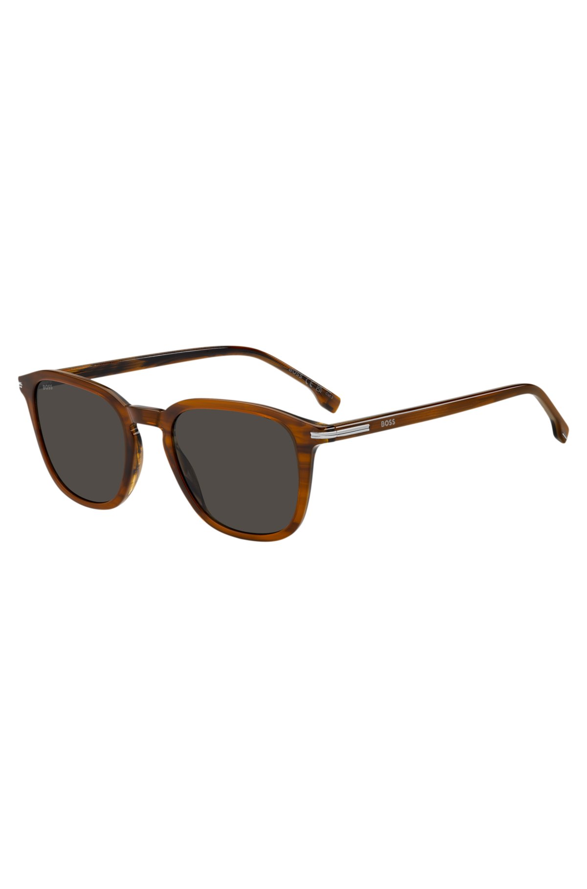 Gafas de sol de acetato con estampado y rayas en las patillas
