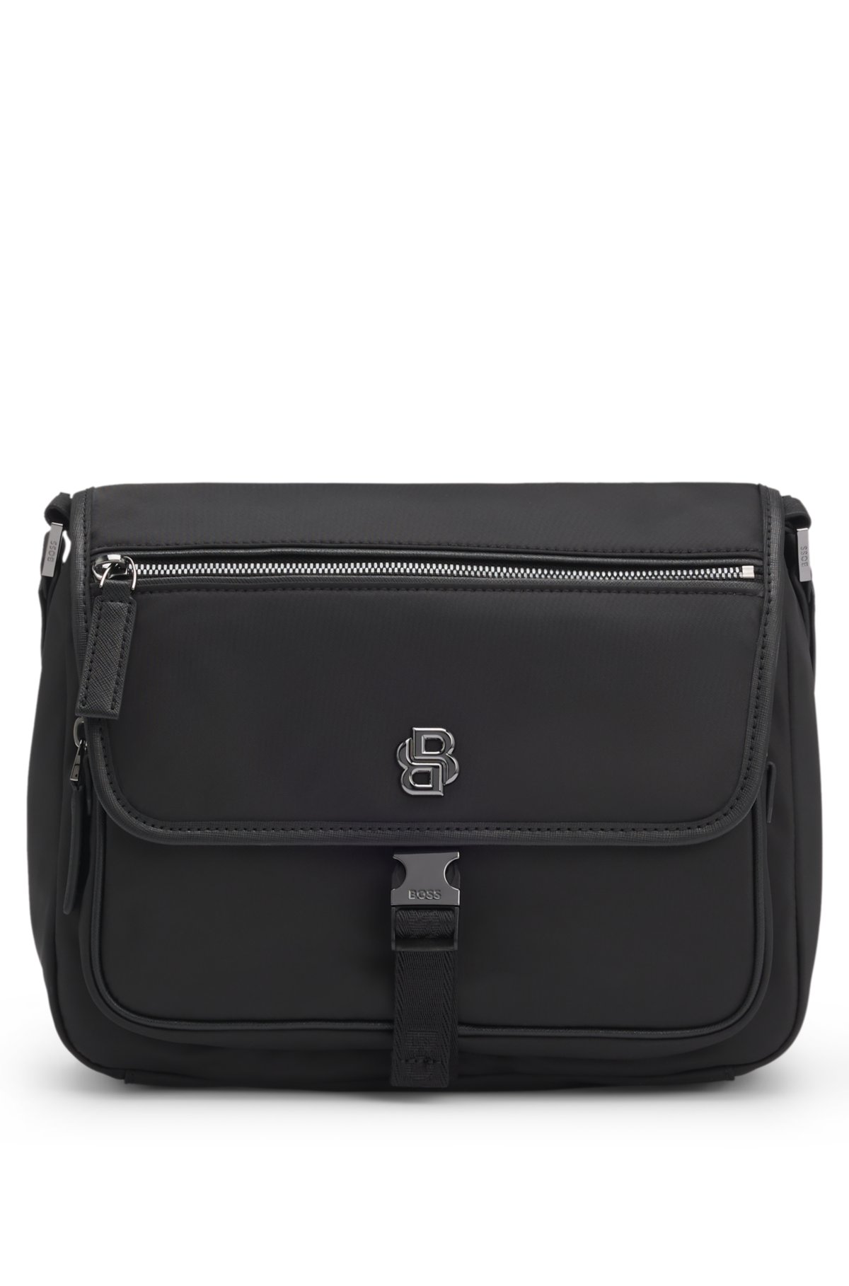 Bolso bandolera de twill con monograma Double B
