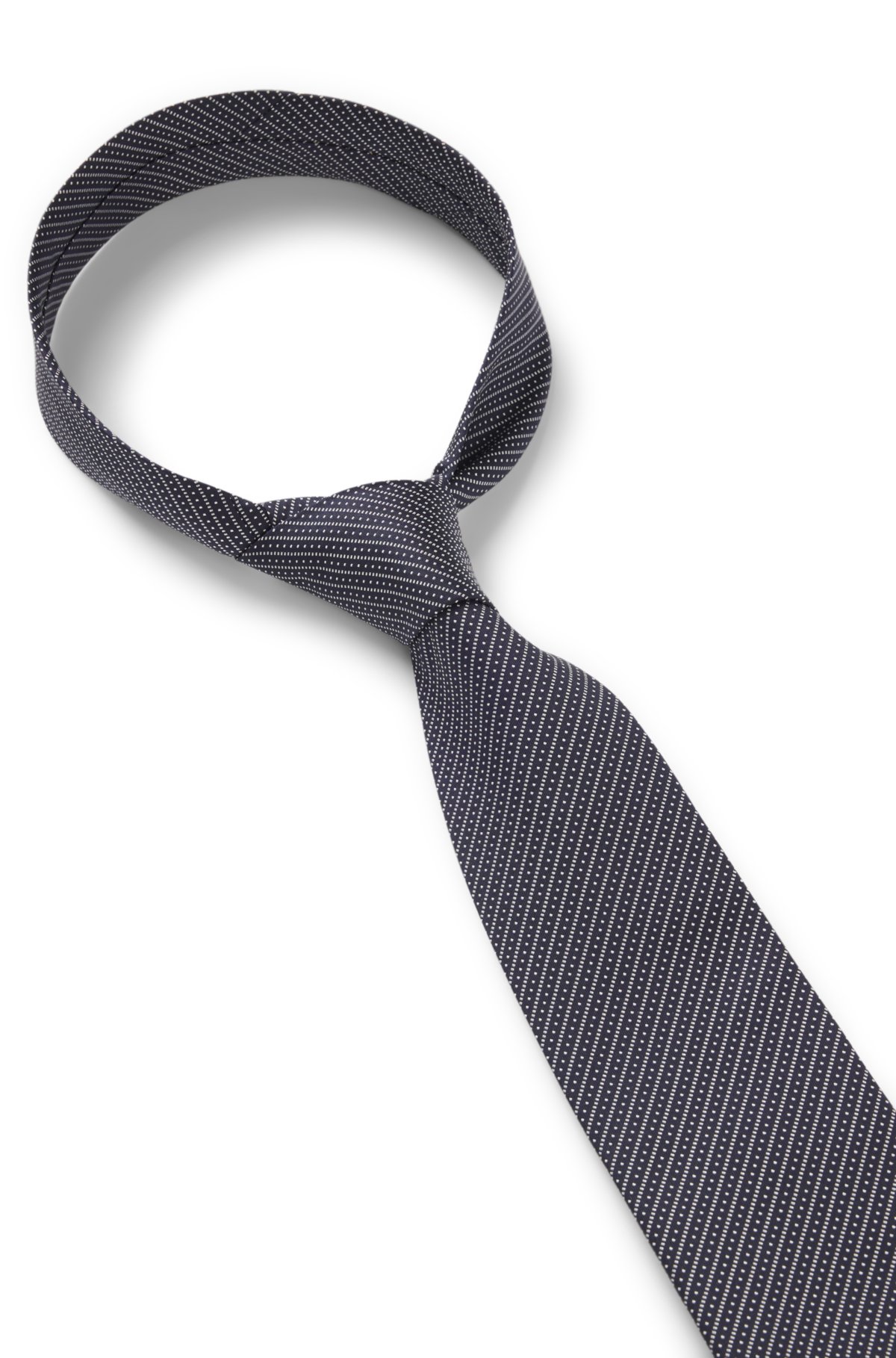 Nudo de rayas diagonales en seda jacquard italiana