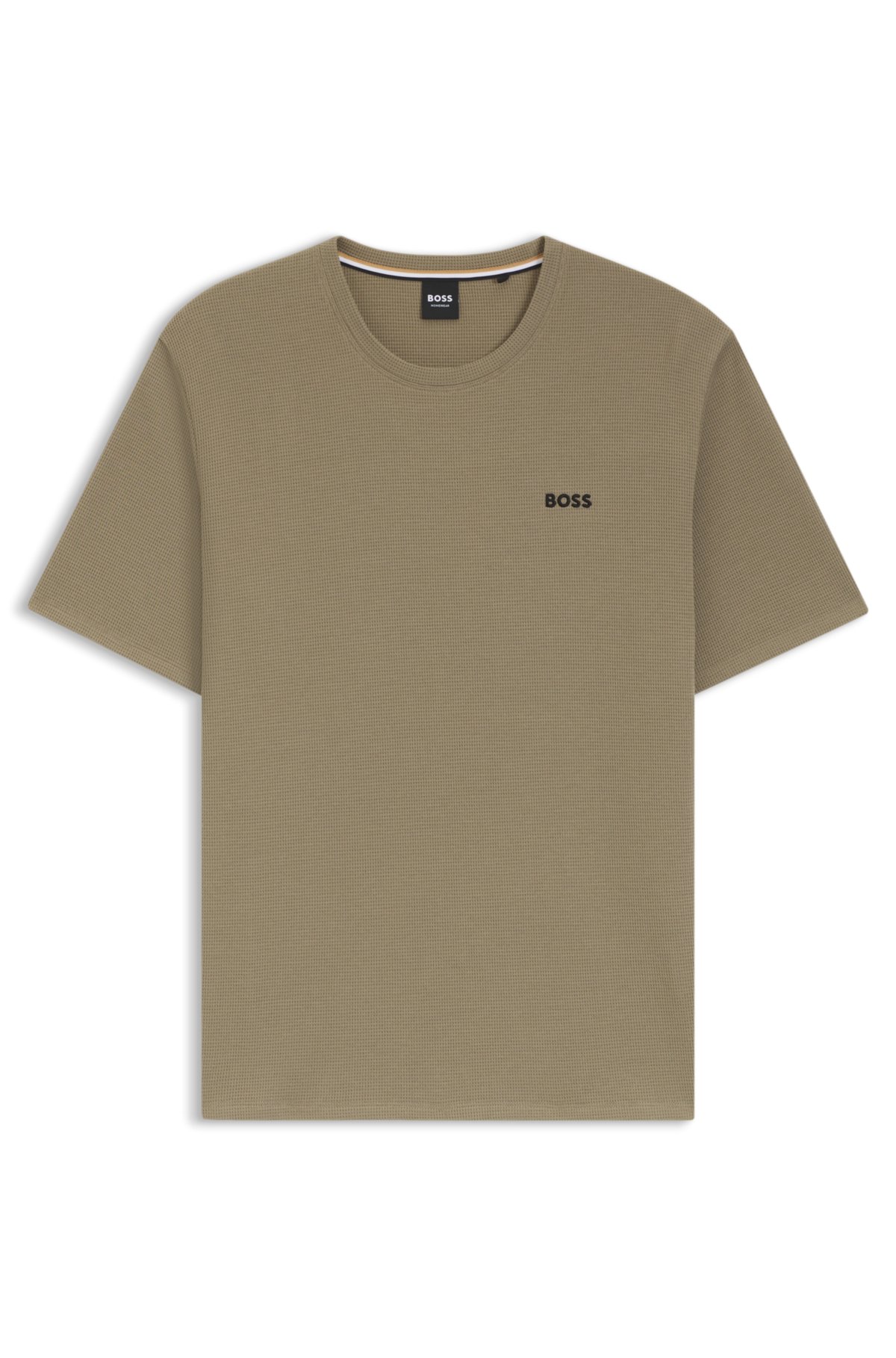 Camiseta de pijama de mezcla de algodón con logotipo bordado