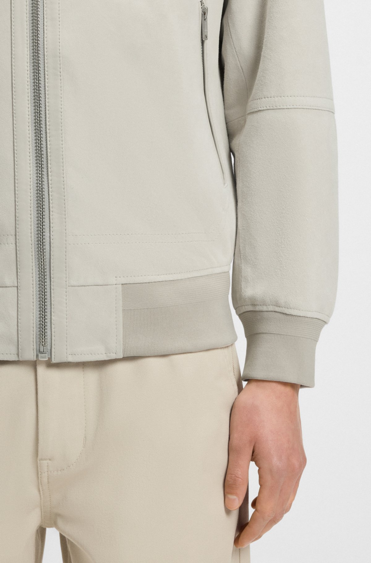 Chaqueta de ante con corte regular