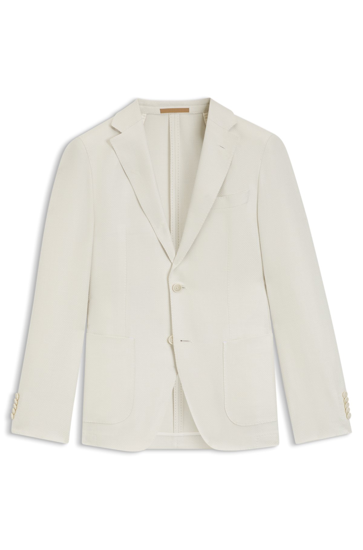 Chaqueta ajustada de lana, seda y lino