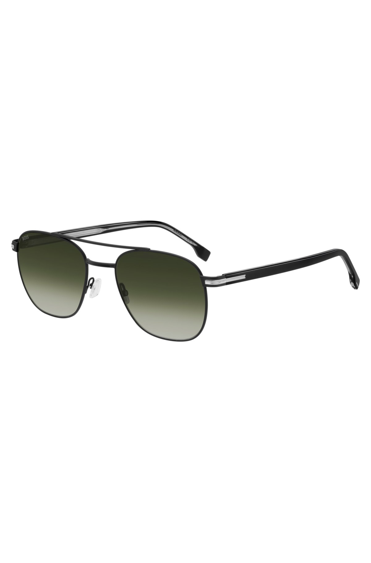 Gafas de sol con puente doble en acero negro