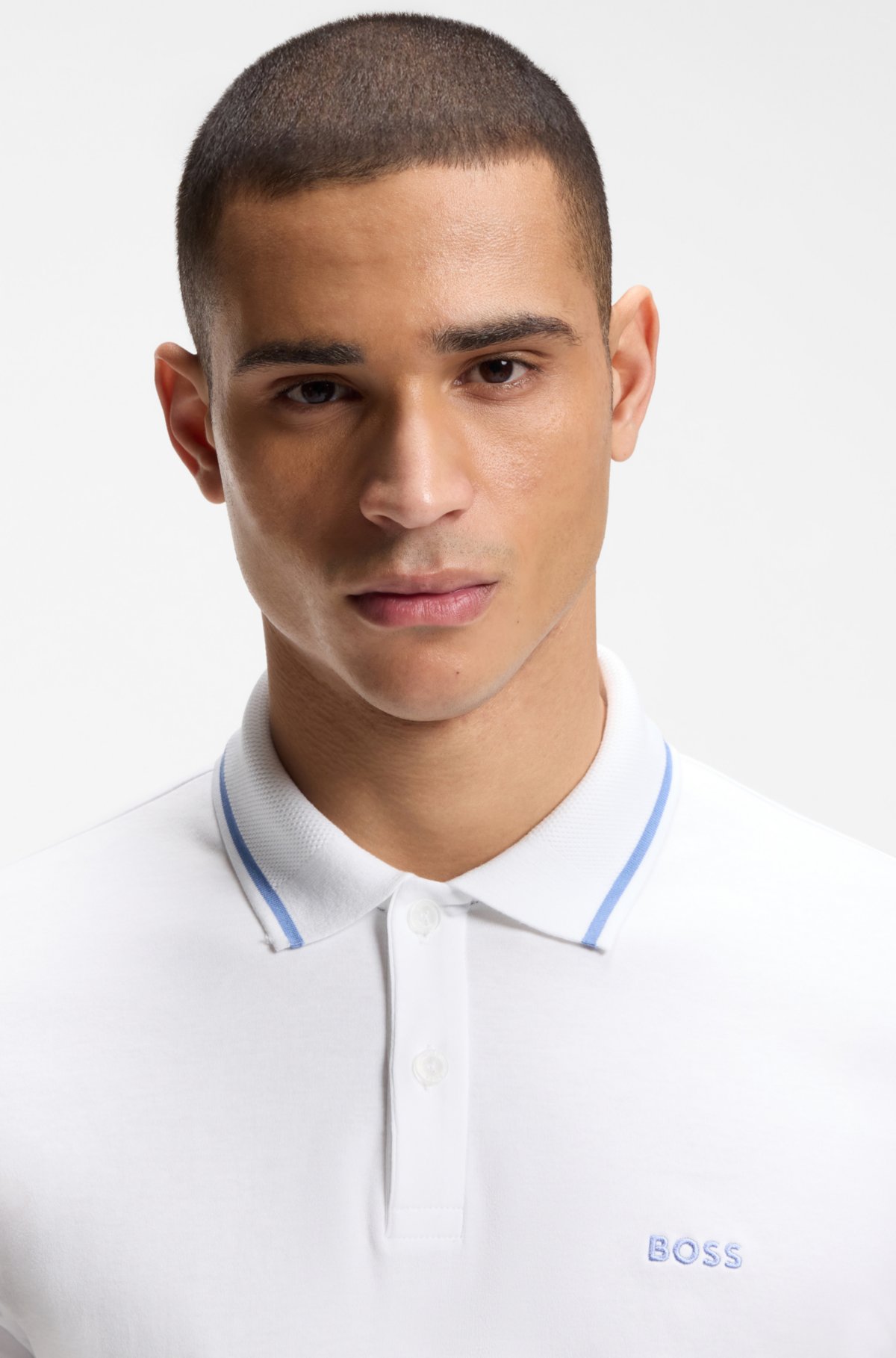 Camiseta polo ajustada Paddy en algodón interlock
